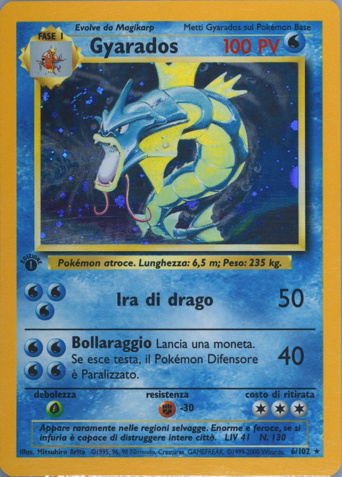 Gyarados-Holo 1st Edition-Italian (6) 2000 Pokemon Game