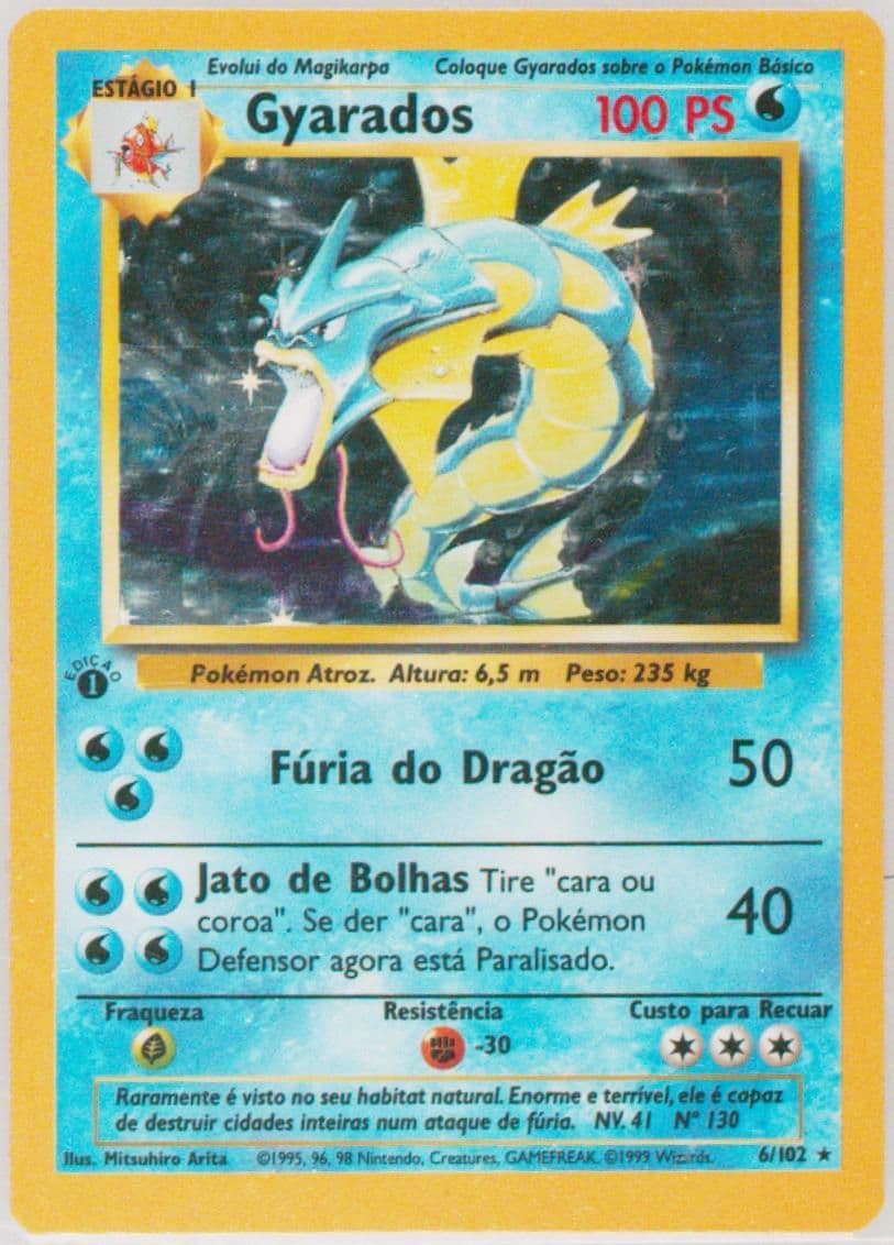 Gyarados-Holo 1st Edition (6) 1999 Pokemon Portuguese