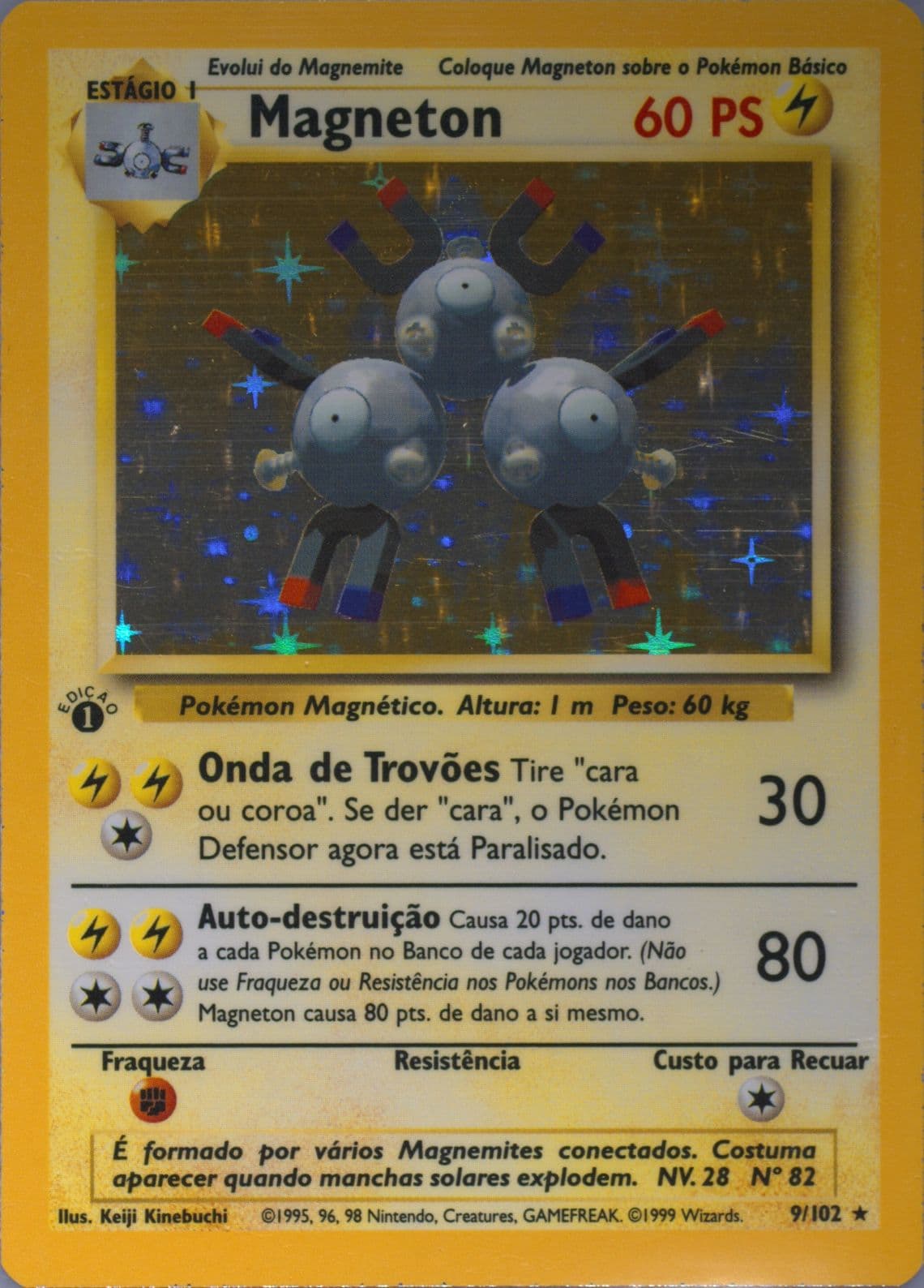 Magneton-Holo 1st Edition (9) 1999 Pokemon Portuguese