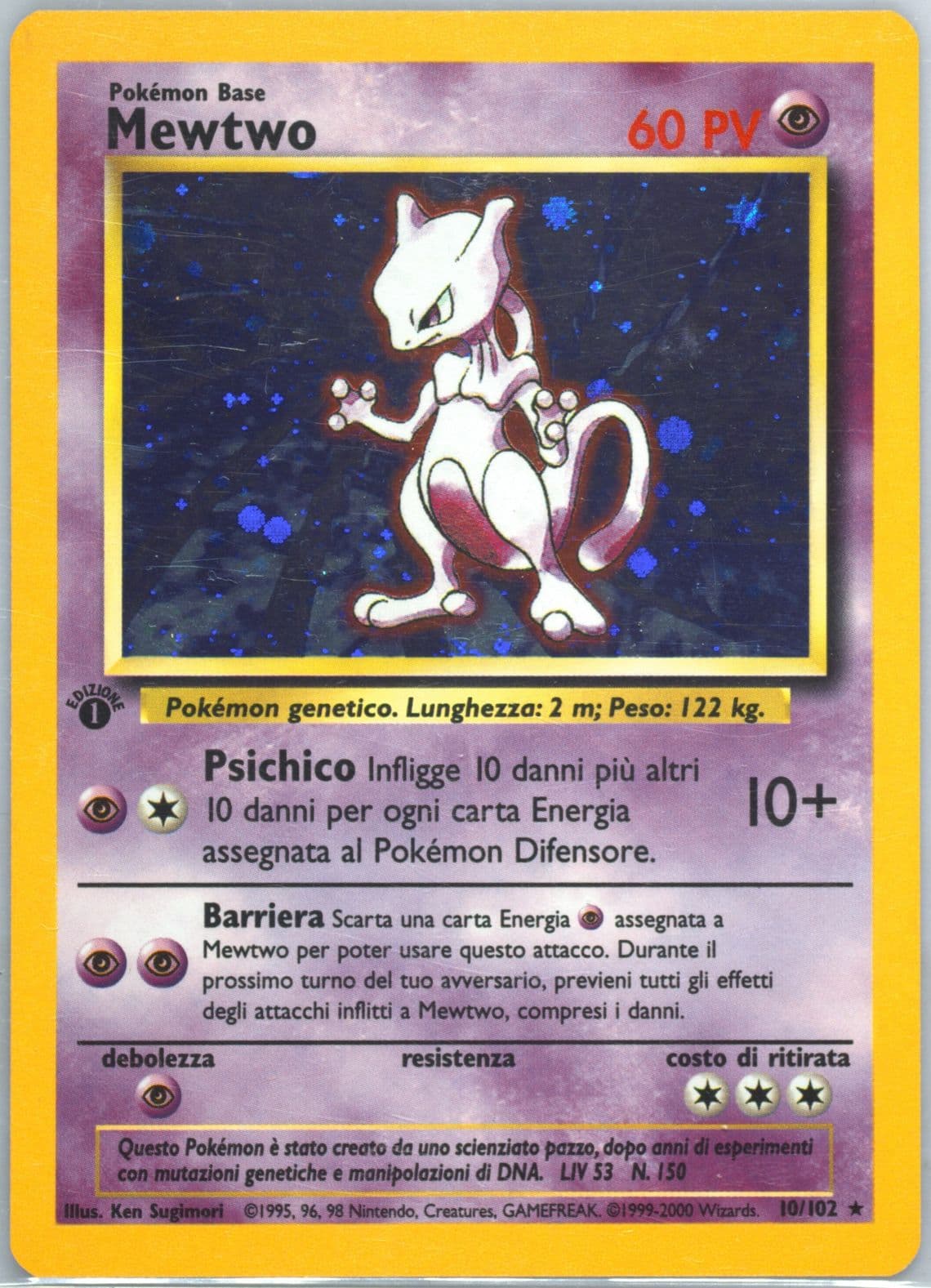 Mewtwo-Holo 1st Edition-Italian (10) 2000 Pokemon Game