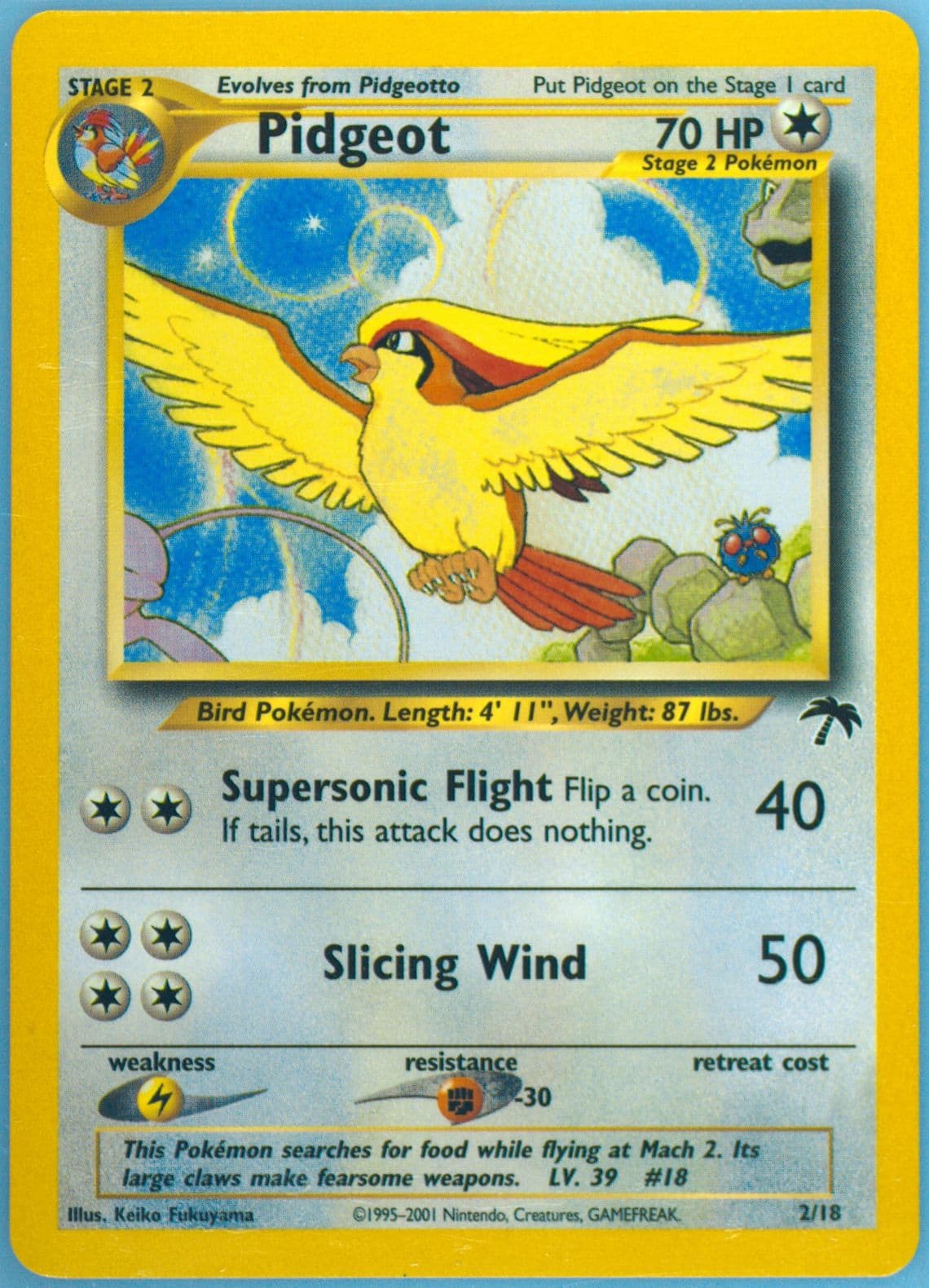 Pidgeot (2) 2001 Pokemon Southern Islands Promo