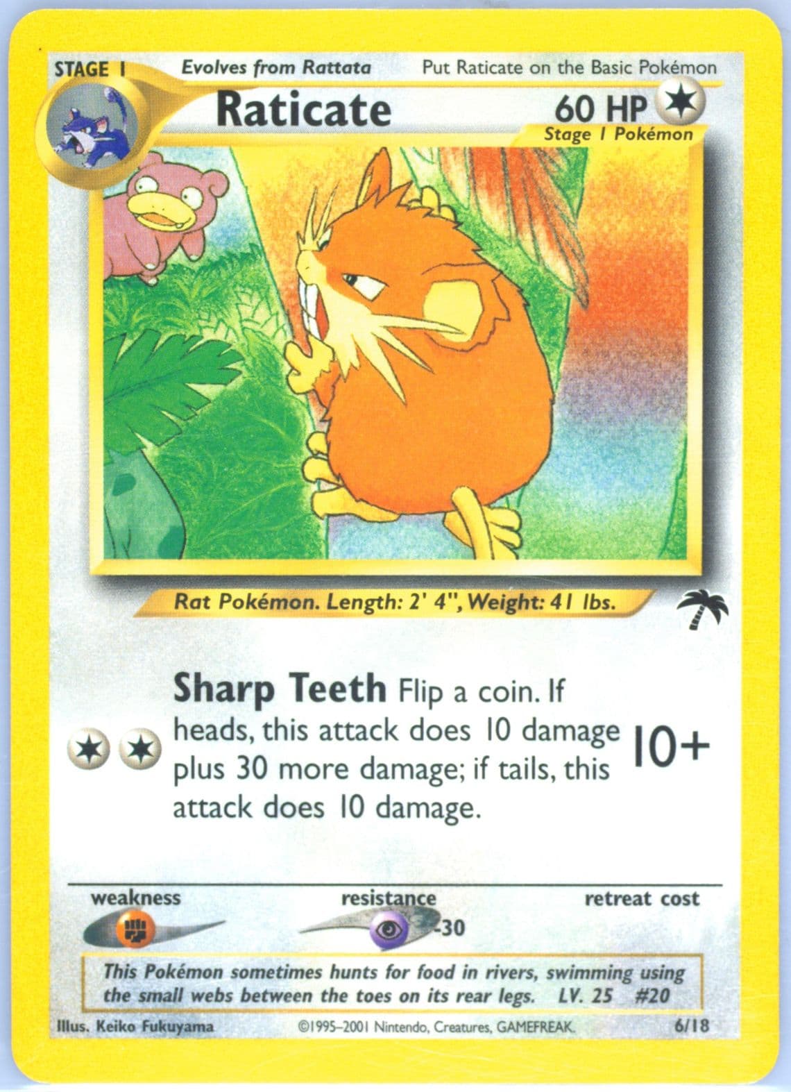 Raticate (6) 2001 Pokemon Southern Islands Promo