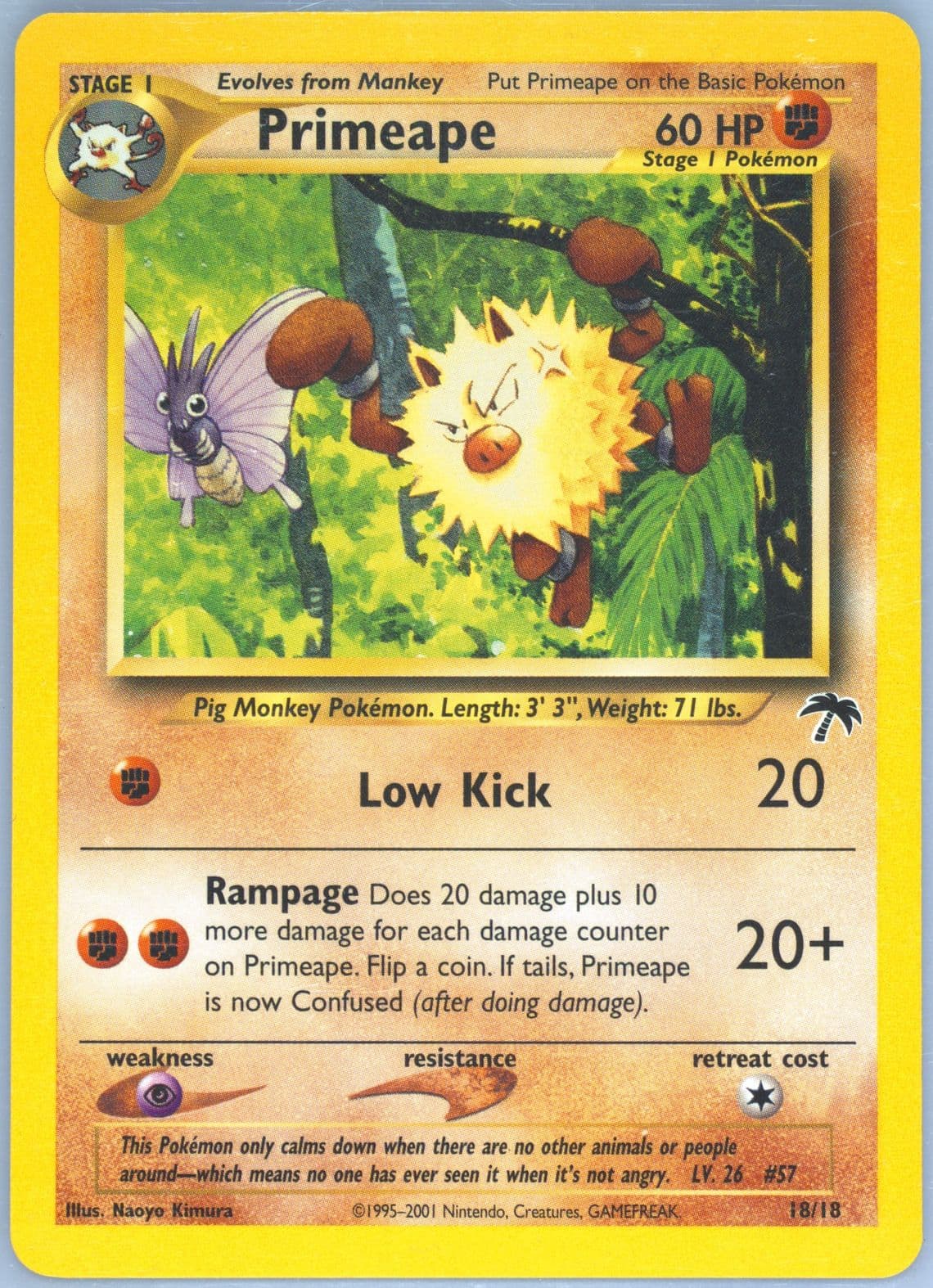 Primeape (18) 2001 Pokemon Southern Islands Promo