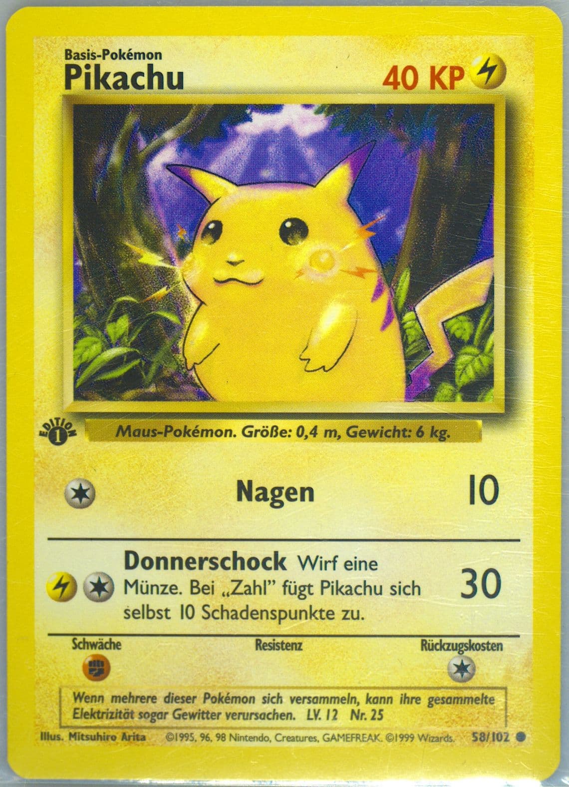 Pikachu 1st Edition (58) 1999 Pokemon German