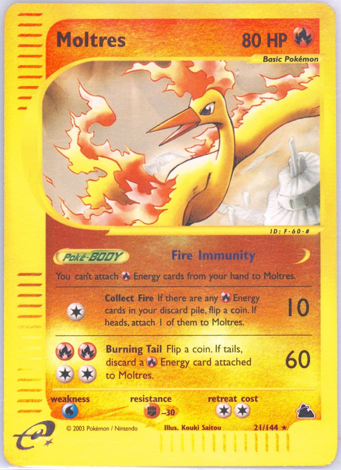 Moltres-Reverse Foil (21) 2003 Pokemon Skyridge