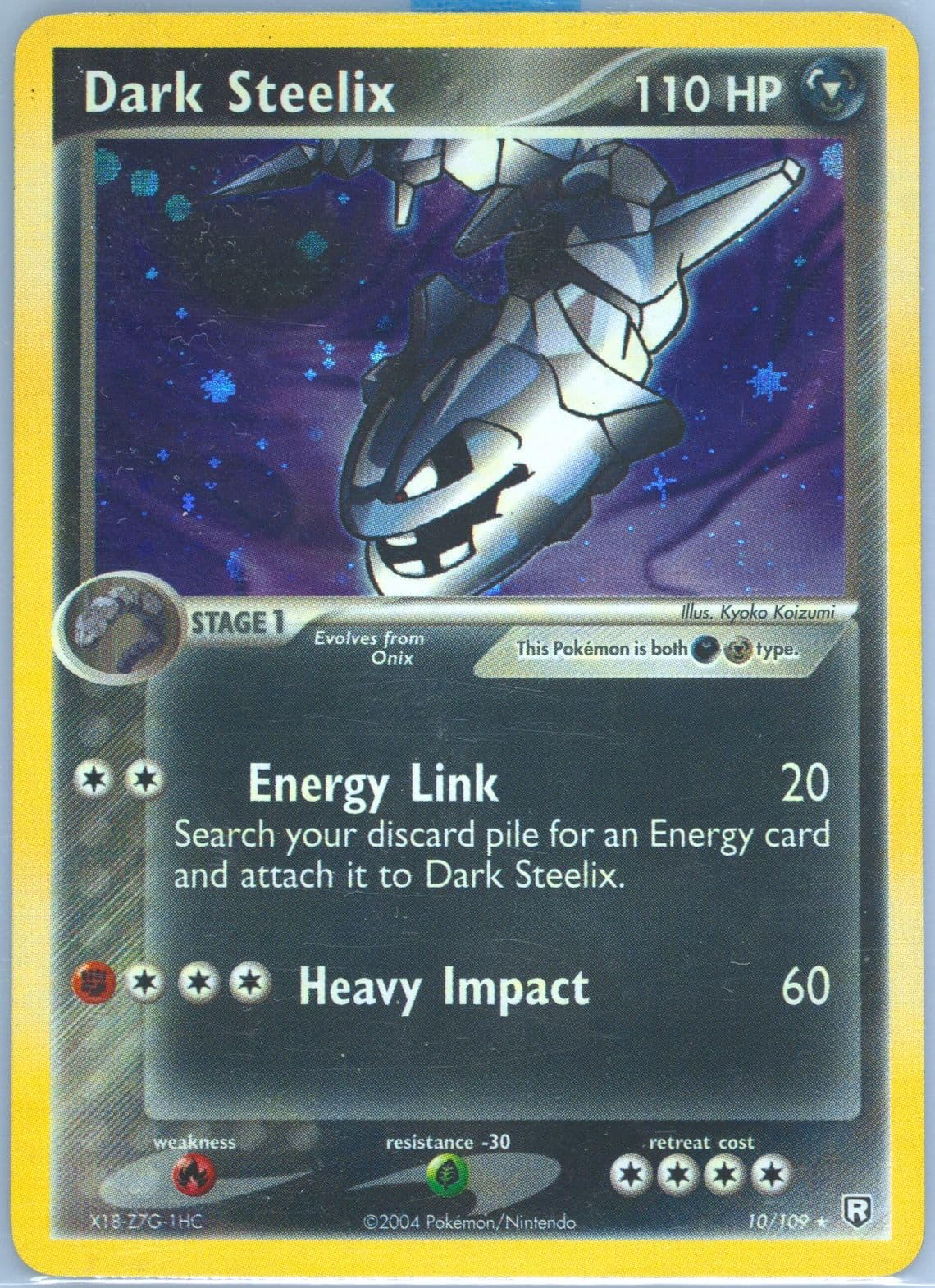 Dark Steelix-Holo (10) 2004 Pokemon EX Team Rocket Returns
