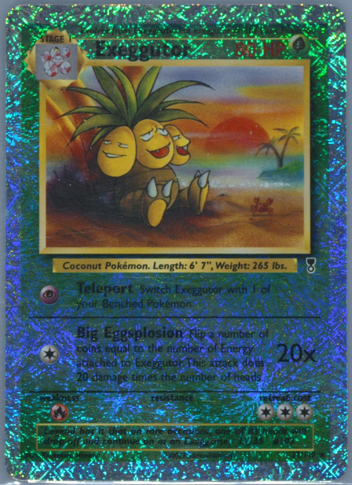 Exeggutor-Reverse Foil (23) 2002 Pokemon Legendary Collection