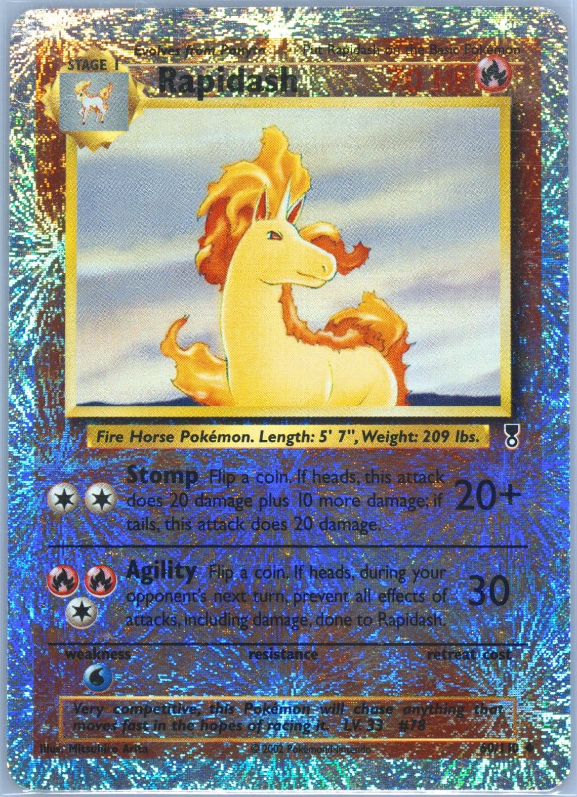 Rapidash-Reverse Foil (60) 2002 Pokemon Legendary Collection