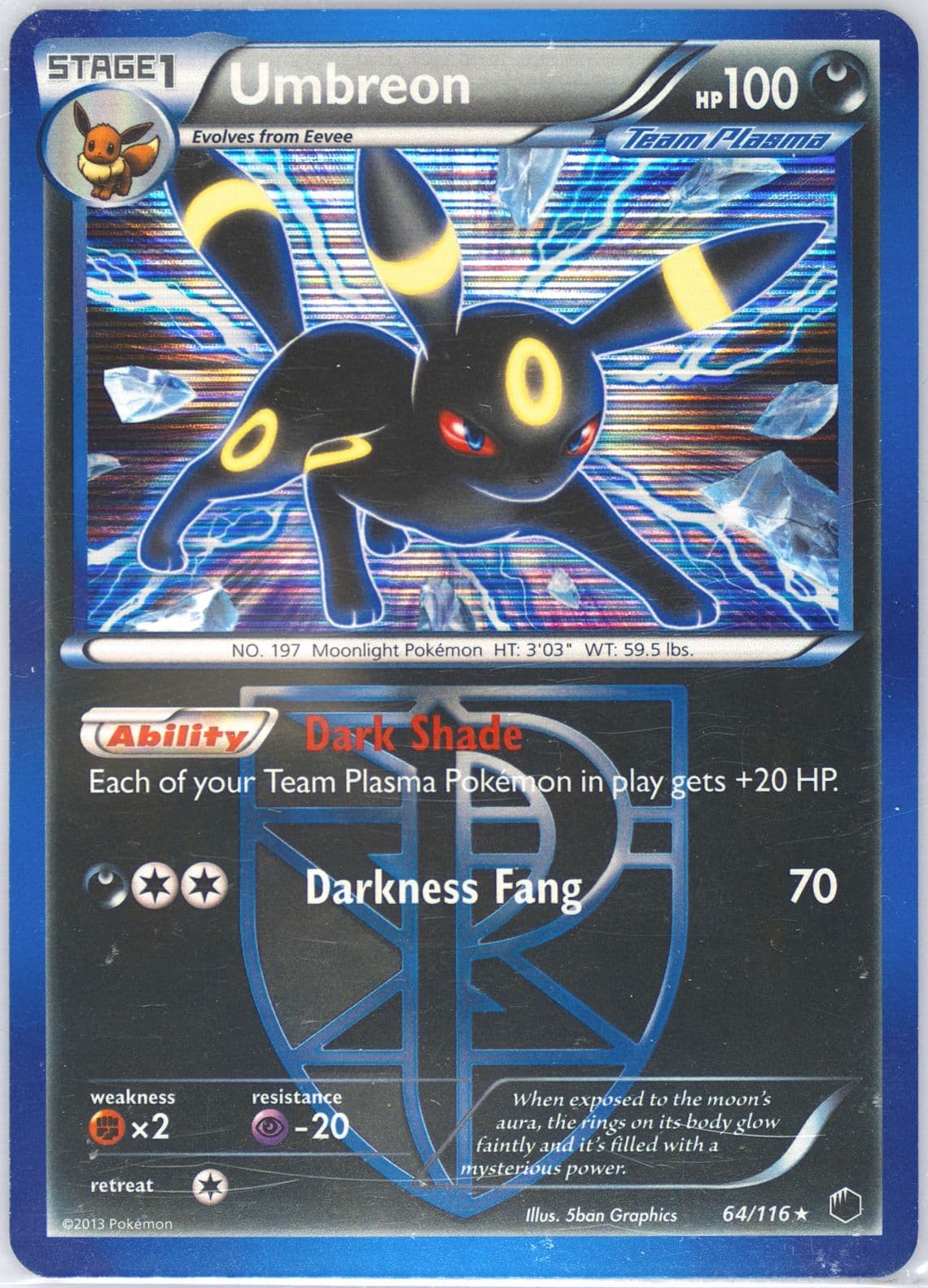 Umbreon-Holo (64) 2013 Pokemon Black & White Plasma Freeze