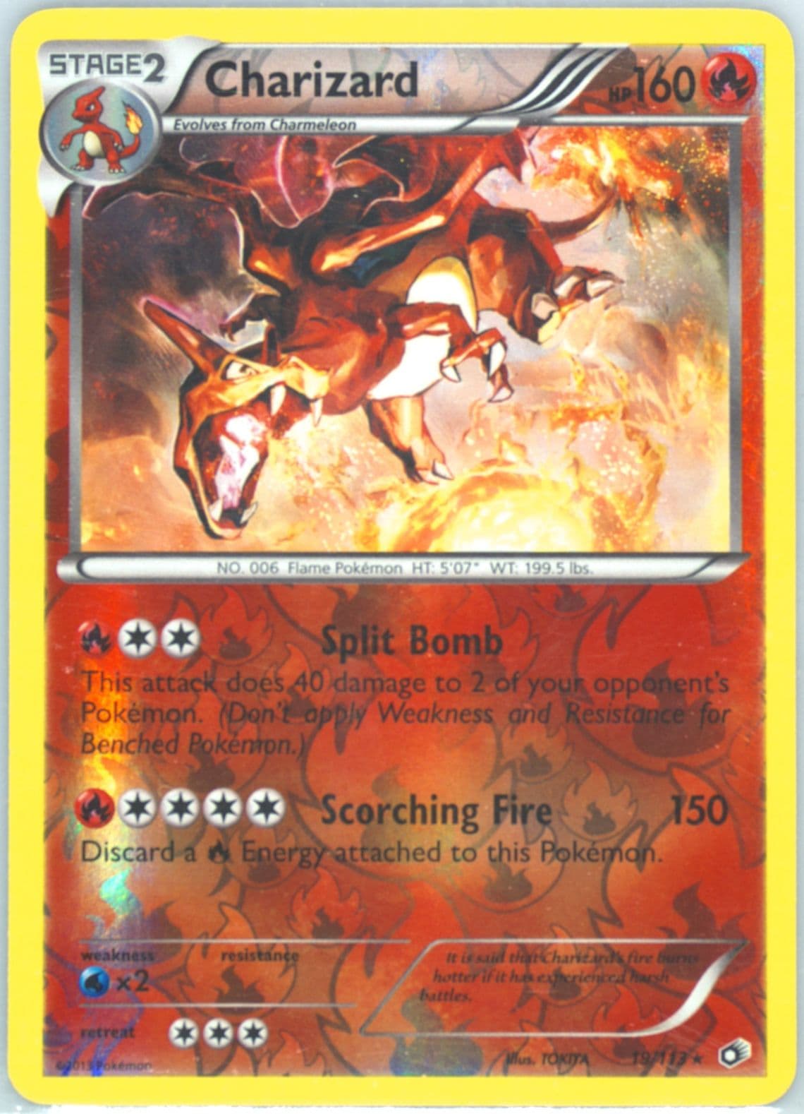 Charizard-Reverse Foil (19) 2013 Pokemon Black & White Legendary Treasures