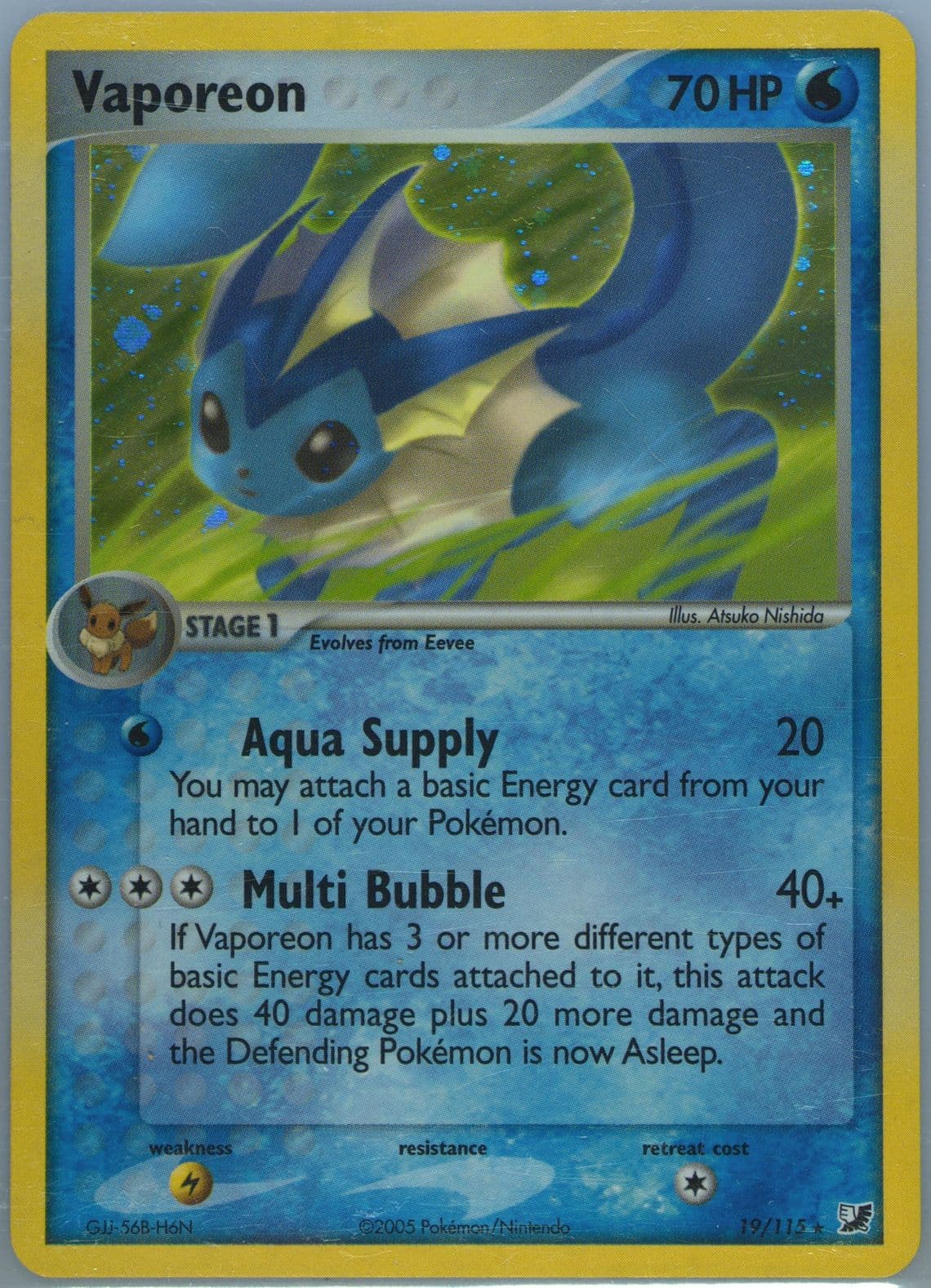 Vaporeon-Holo (19) 2005 Pokemon EX Unseen Forces
