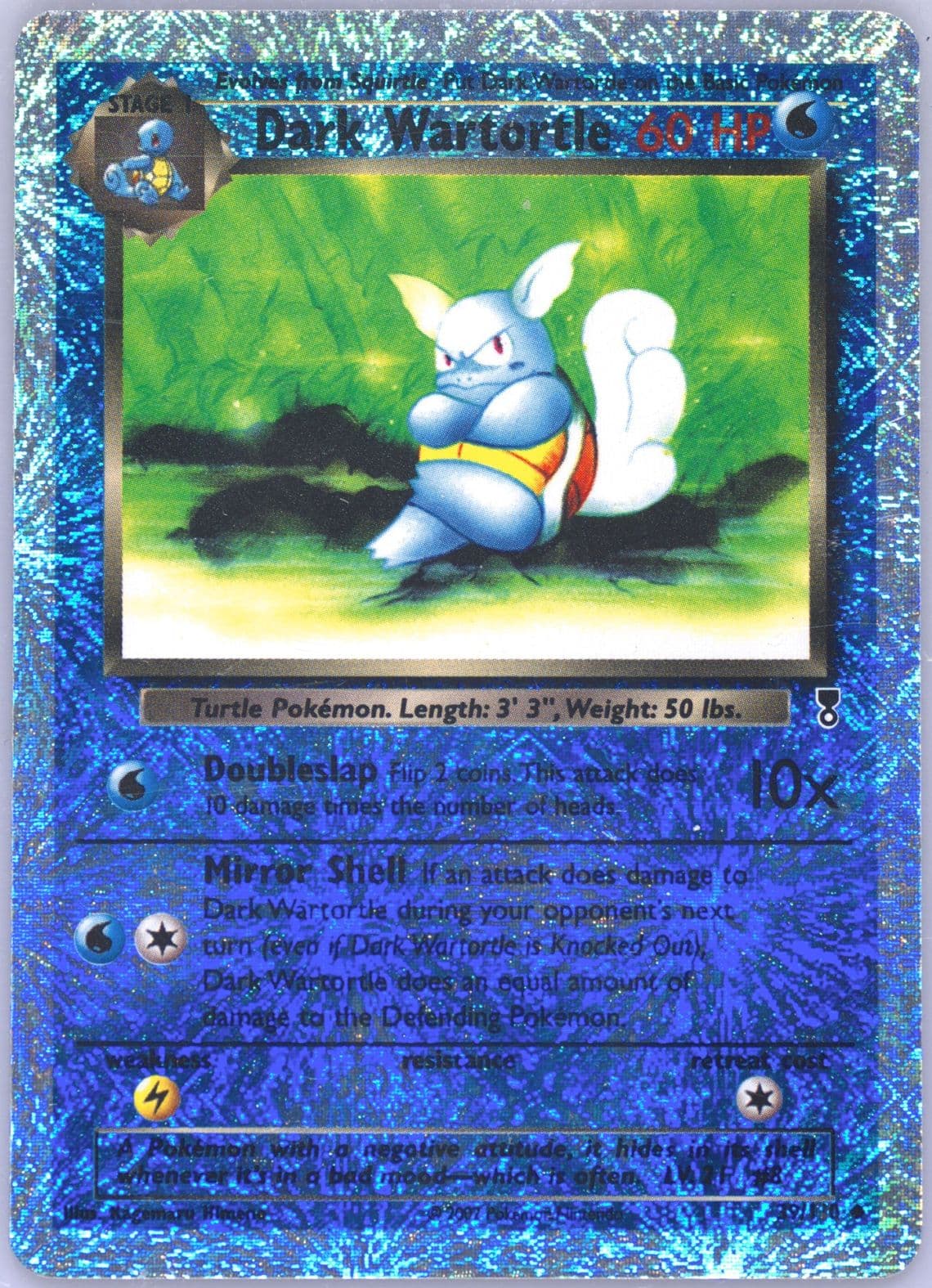 Dark Wartortle-Reverse Foil (39) 2002 Pokemon Legendary Collection
