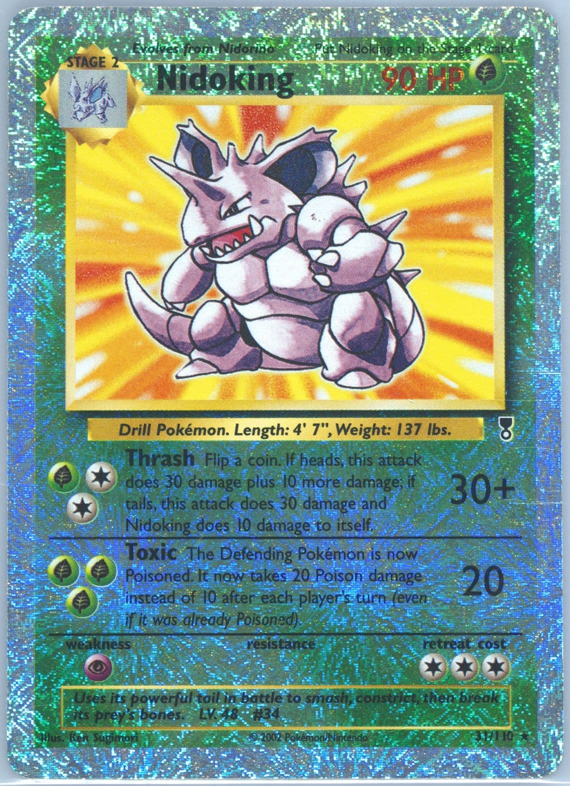 Nidoking-Reverse Foil (31) 2002 Pokemon Legendary Collection