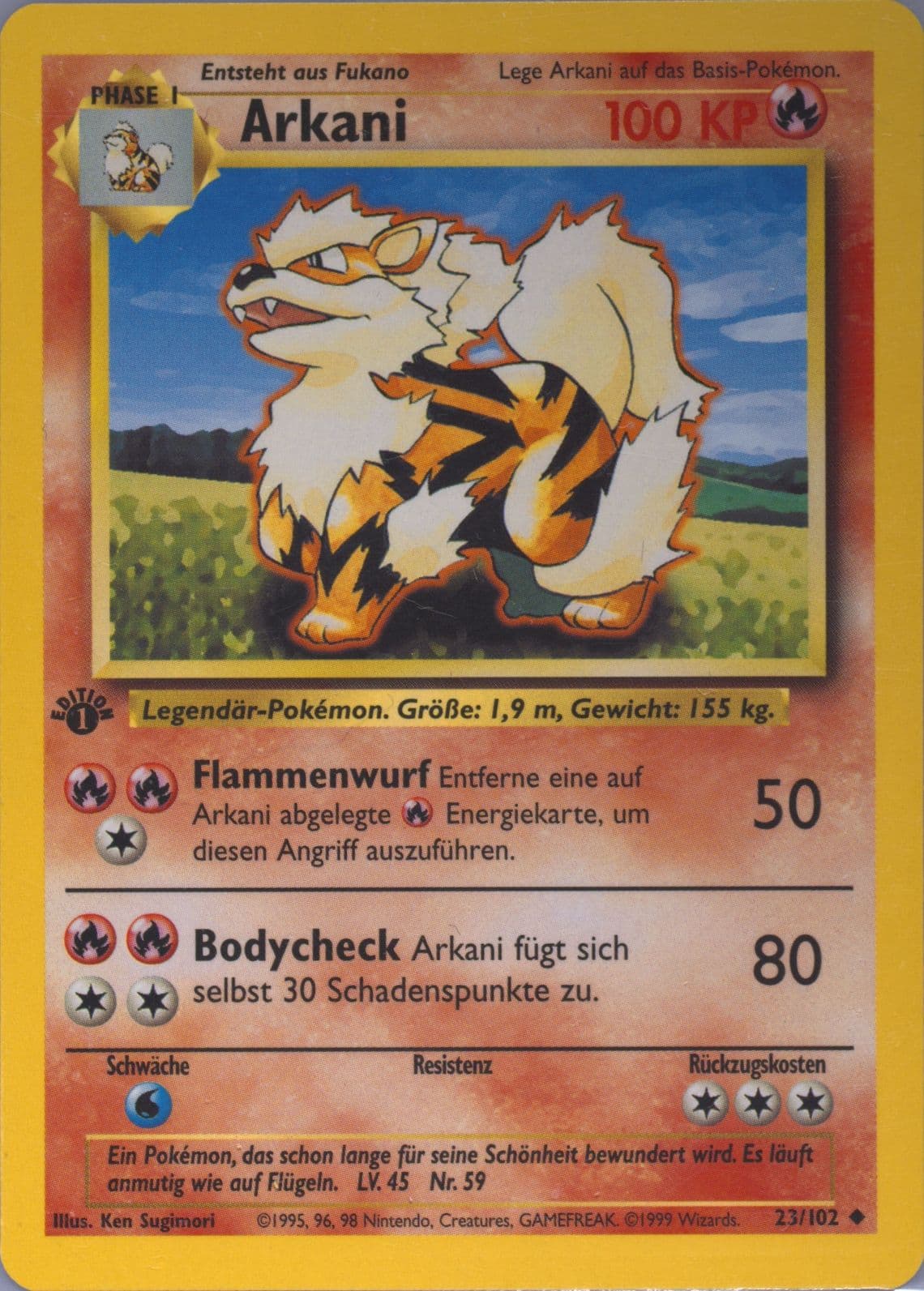 Arkani 1st Edition (23) 1999 Pokemon German
