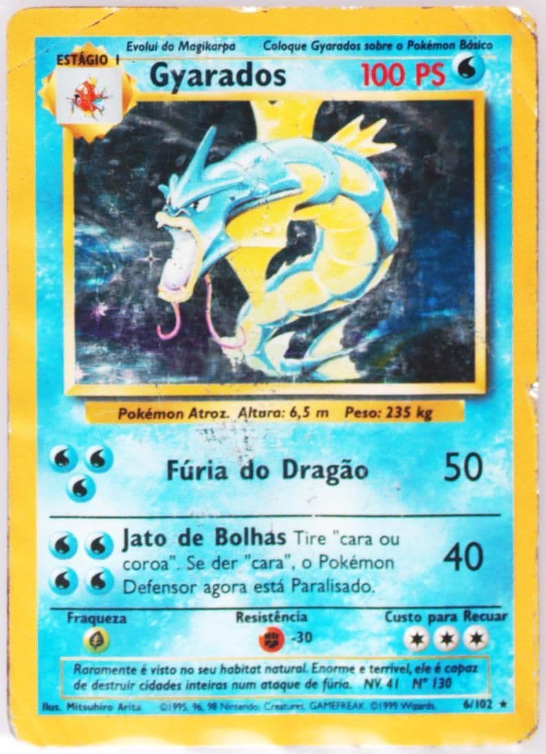 Gyarados-Holo (6) 1999 Pokemon Portuguese