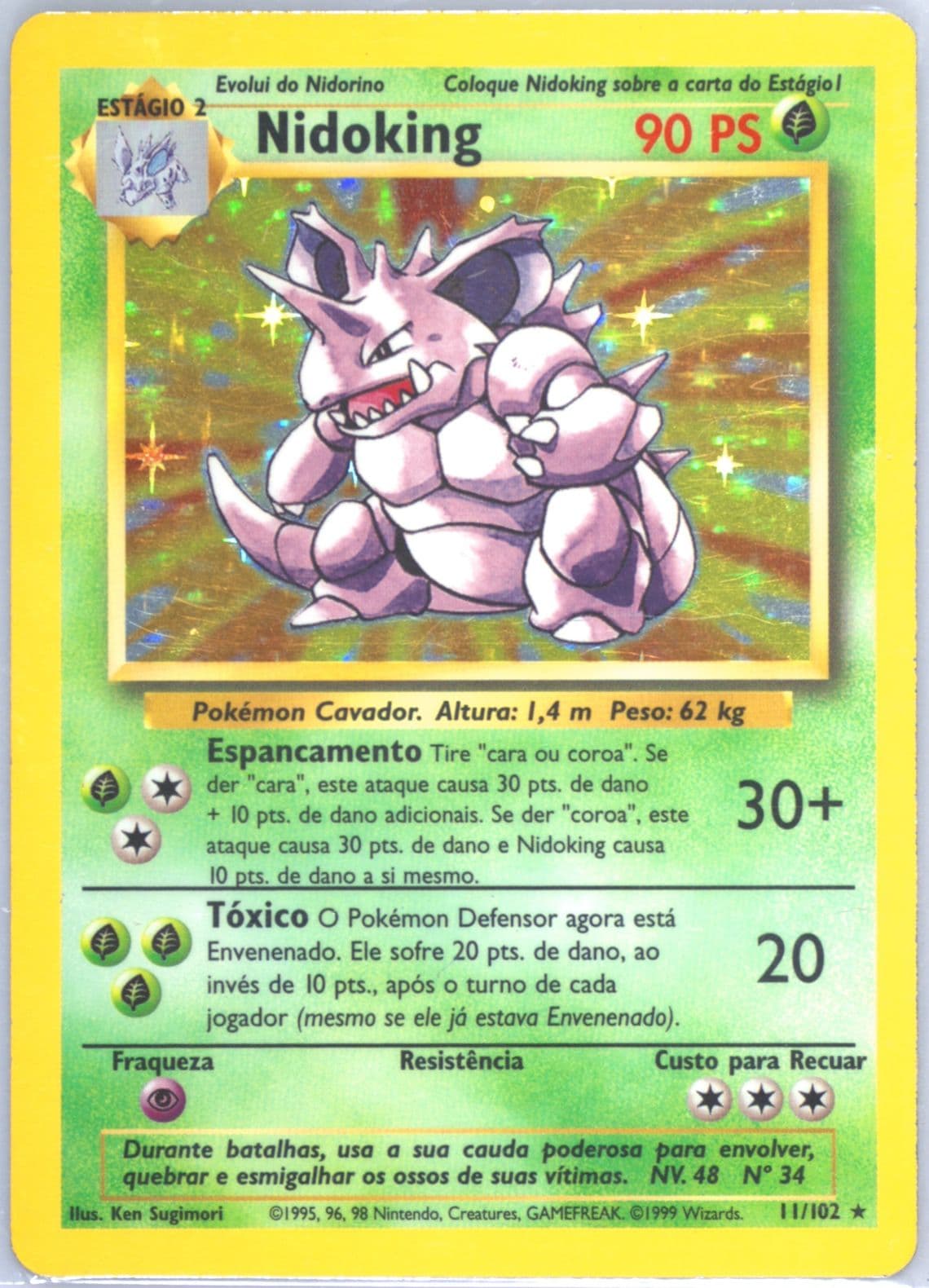 Nidoking-Holo (11) 1999 Pokemon Portuguese