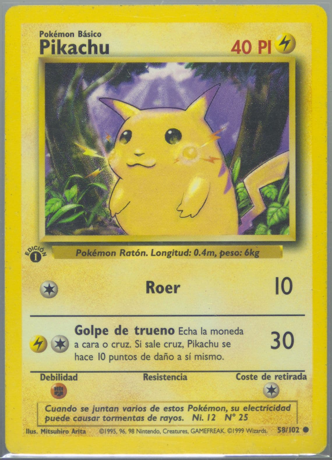 Pikachu 1st Edition (58) 1999 Pokemon Spanish