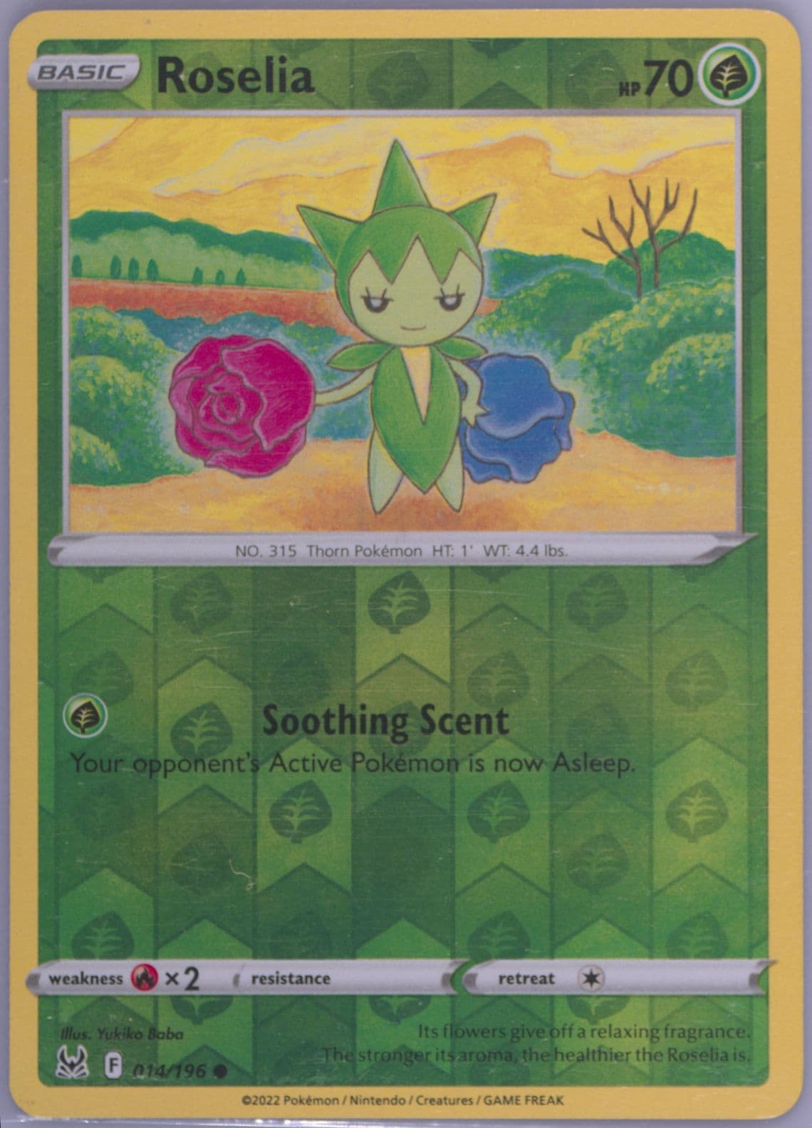 Roselia-Reverse Foil (014) 2022 Pokemon Sword & Shield Lost Origin