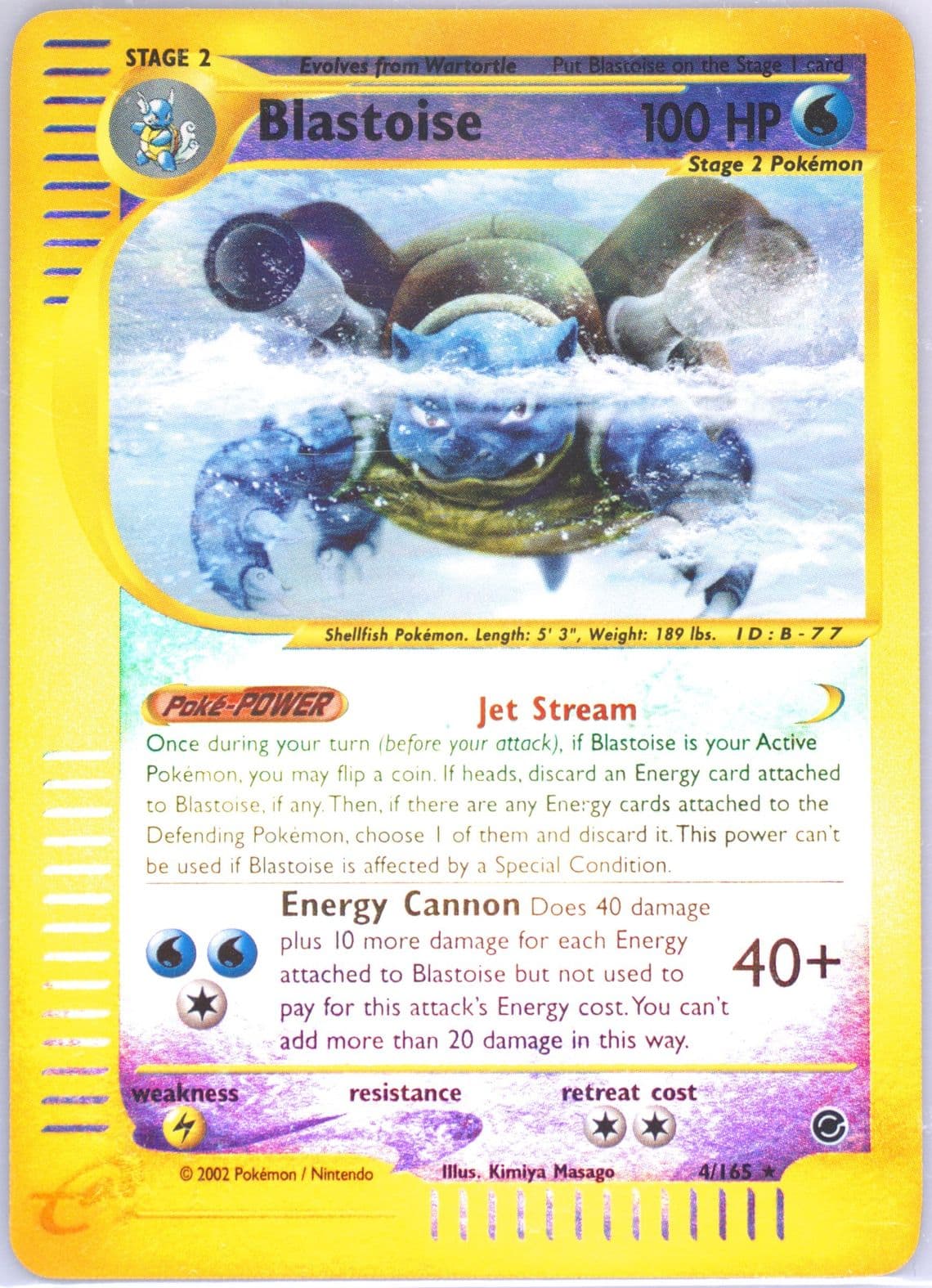 Blastoise-Reverse Foil (4) 2002 Pokemon Expedition
