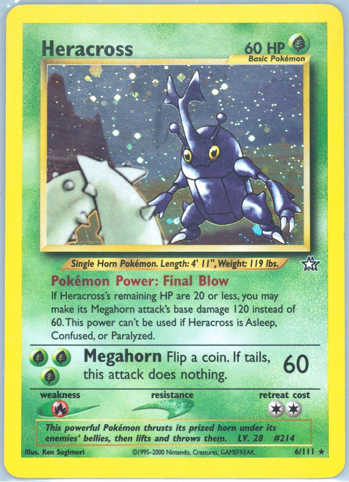 Heracross-Holo (6) 2000 Pokemon Neo Genesis
