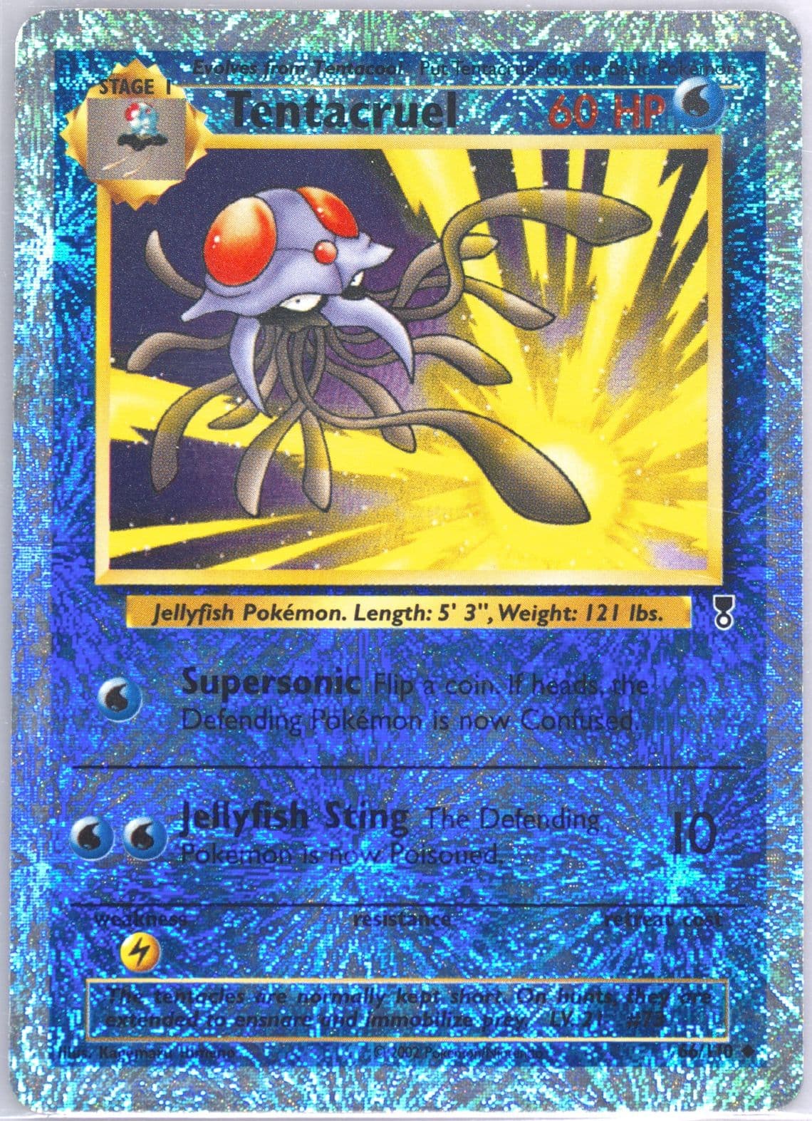 Tentacruel-Reverse Foil (66) 2002 Pokemon Legendary Collection