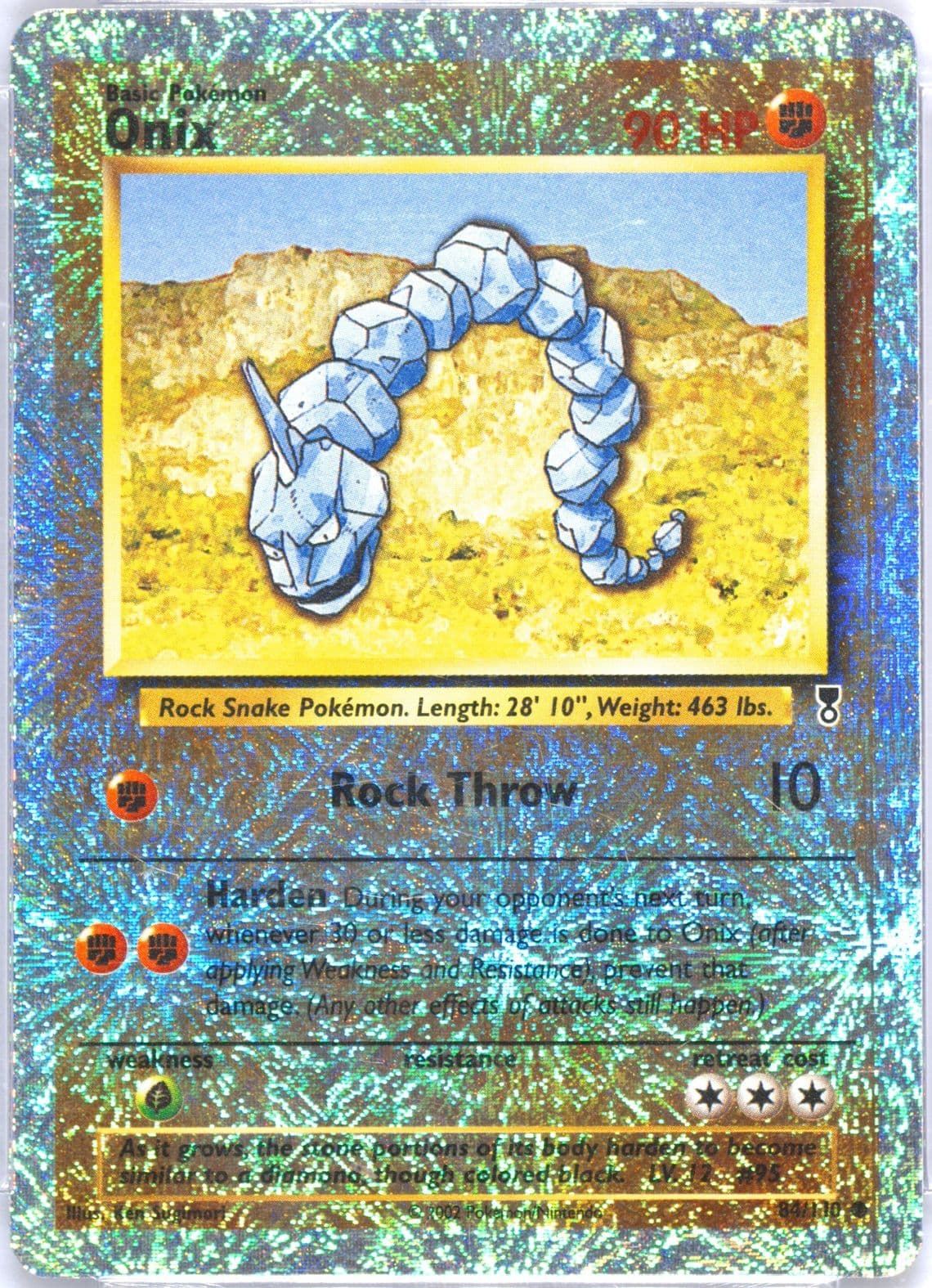 Onix-Reverse Foil (84) 2002 Pokemon Legendary Collection