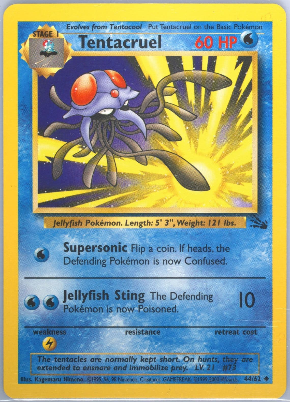 Tentacruel 1999-2000 Copyright (44) 1999 Pokemon Fossil