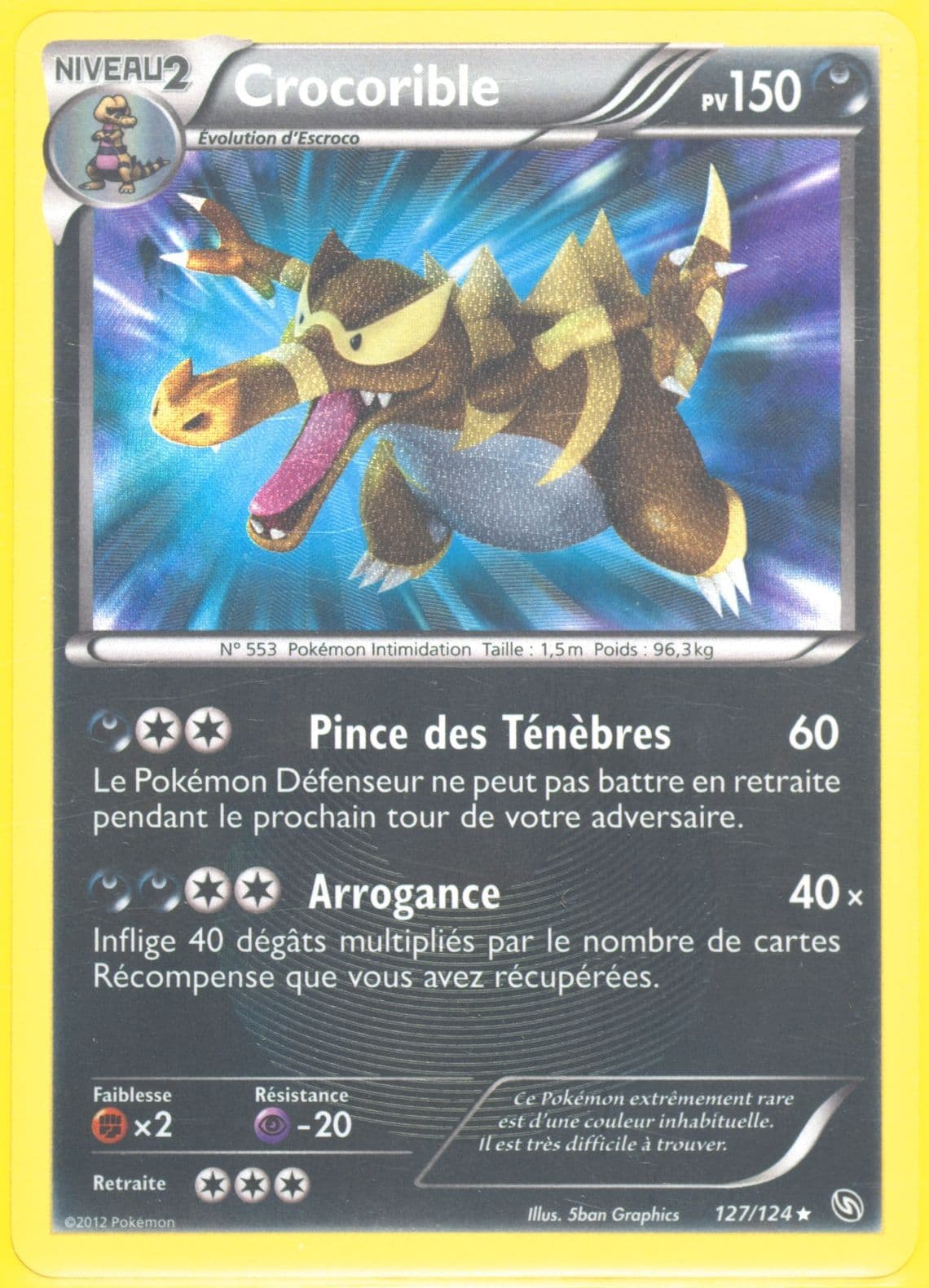 Crocorible French (127) 2012 Pokemon Black & White Dragons Exalted