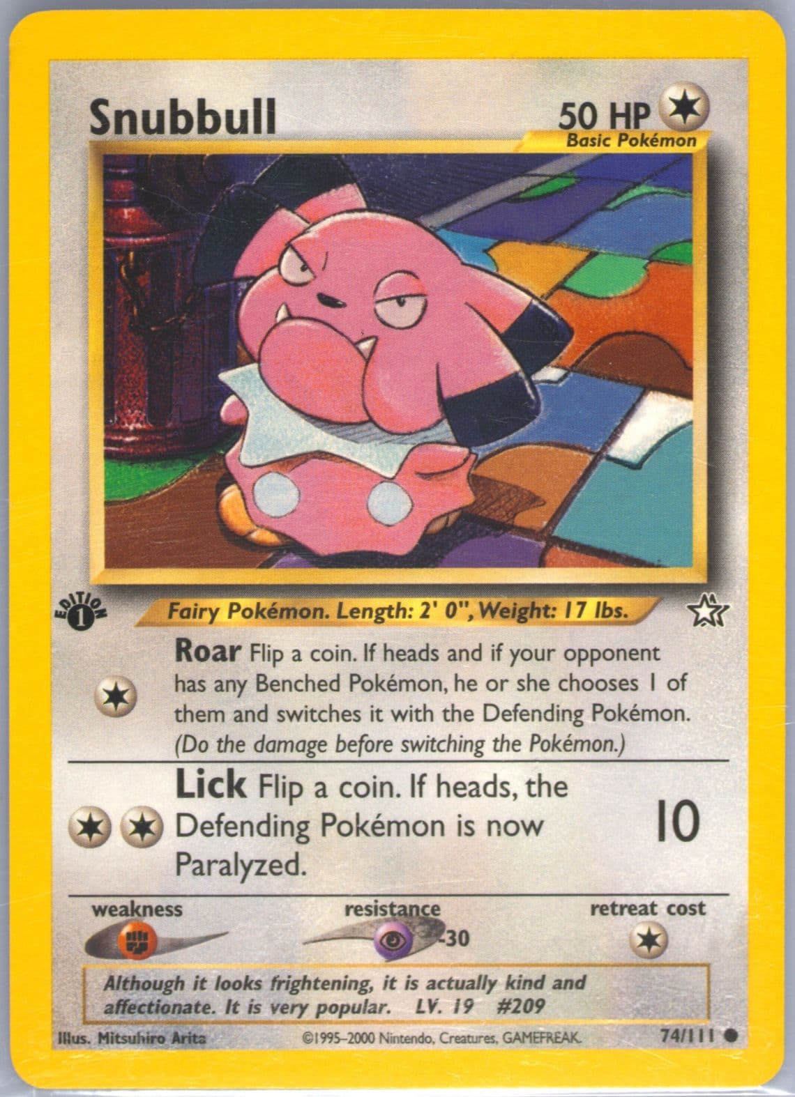 Snubbull (74) 2000 Pokemon Neo Genesis 1st Edition