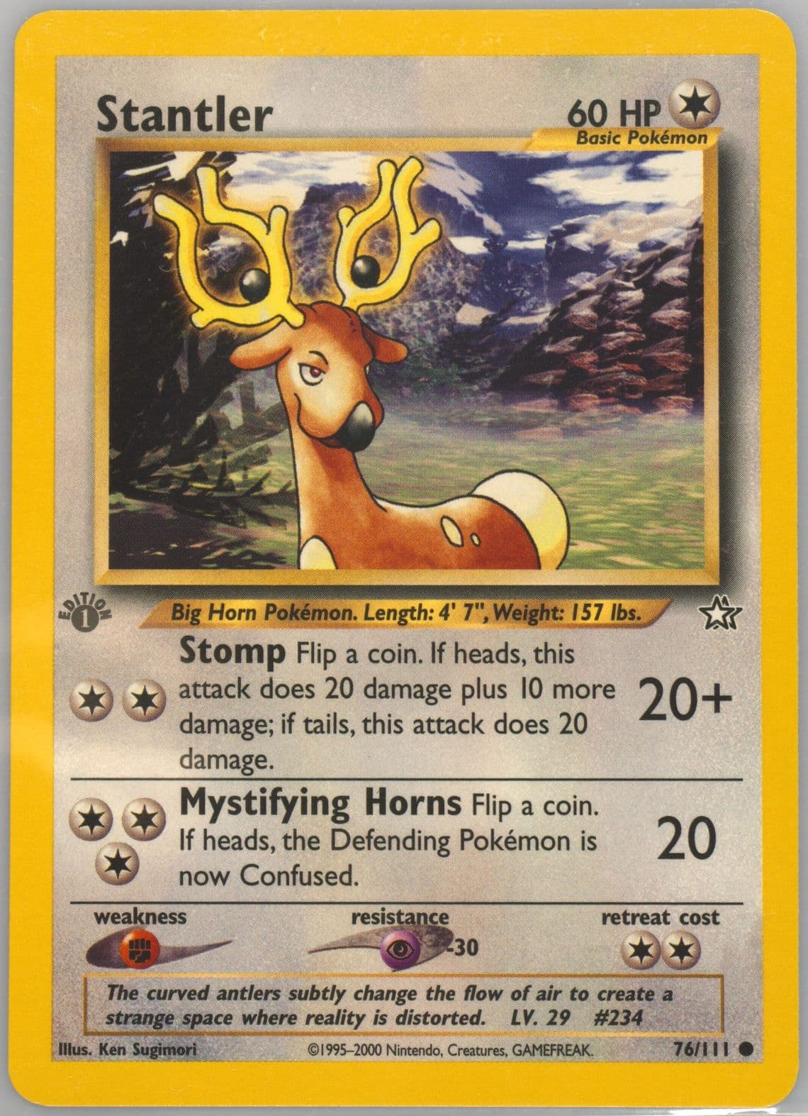 Stantler (76) 2000 Pokemon Neo Genesis 1st Edition
