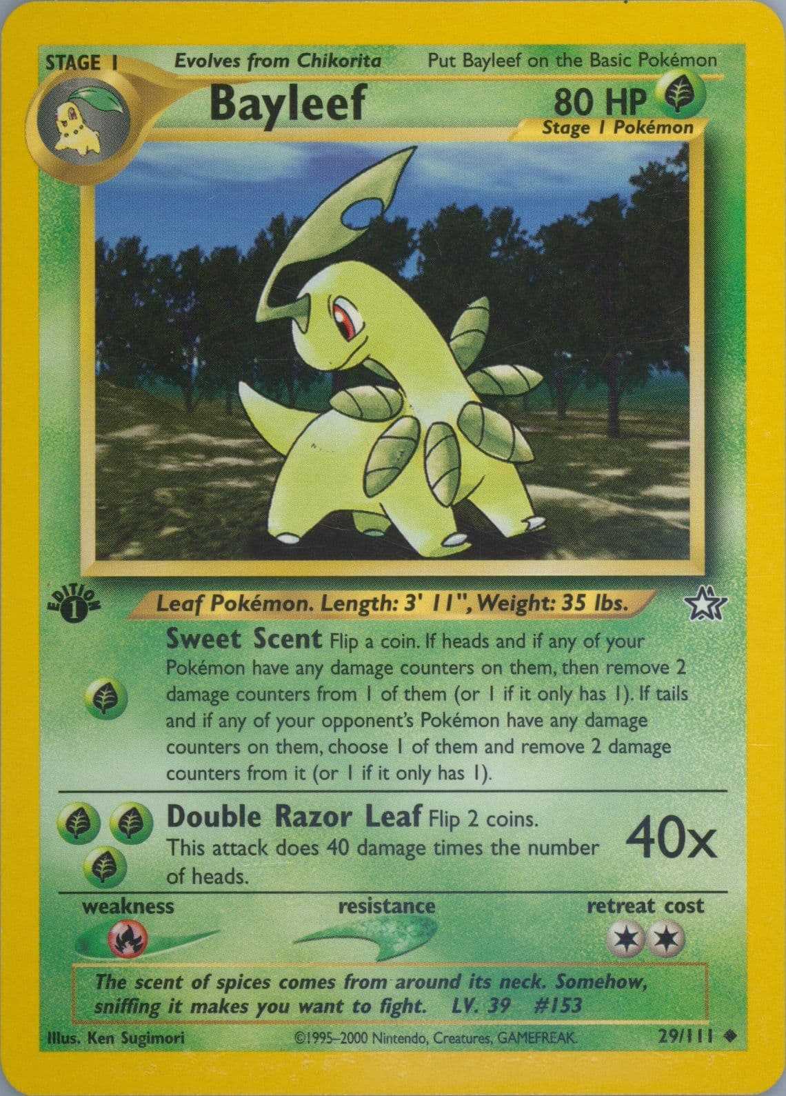 Bayleef (29) 2000 Pokemon Neo Genesis 1st Edition