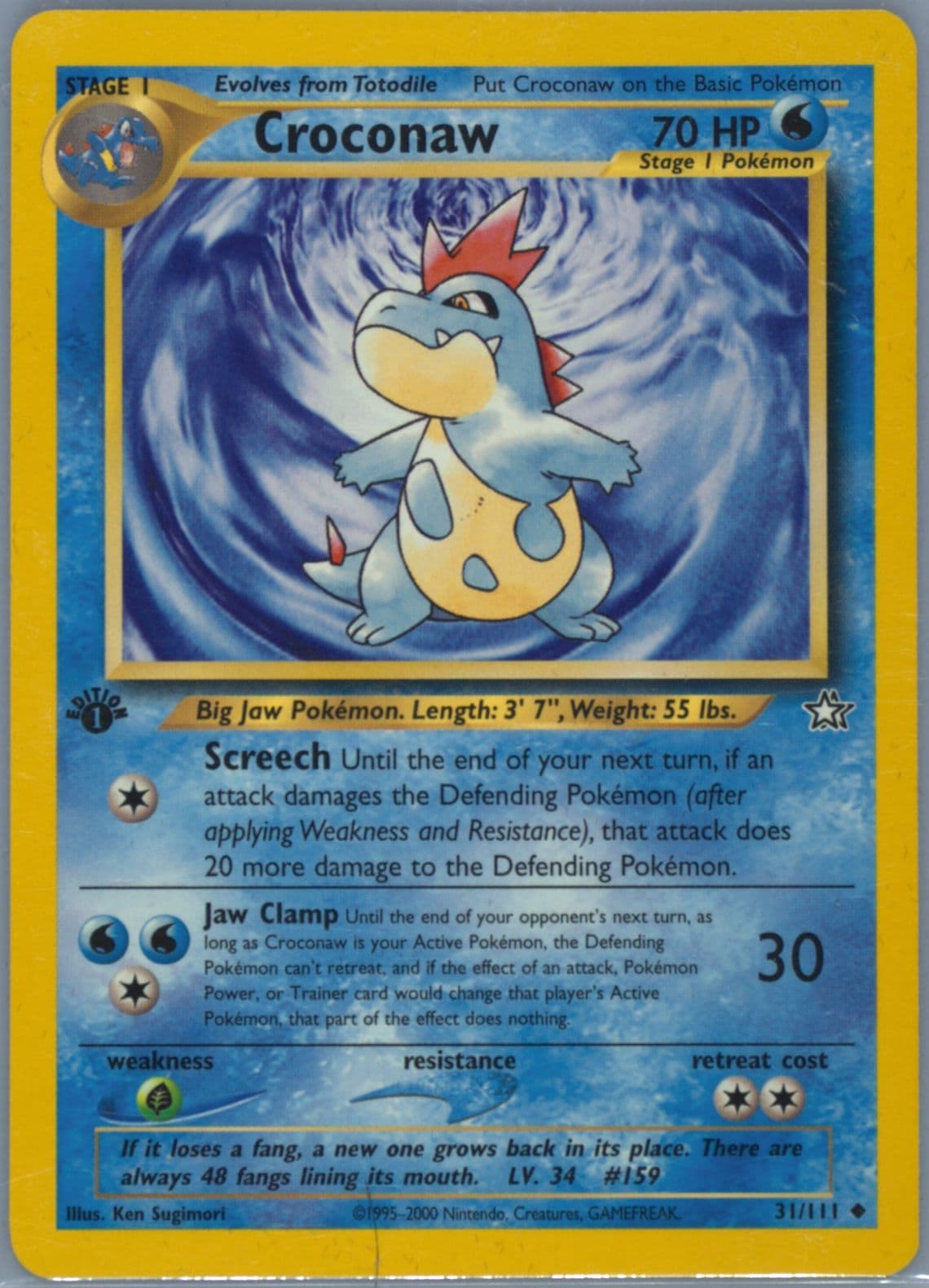 Croconaw (31) 2000 Pokemon Neo Genesis 1st Edition