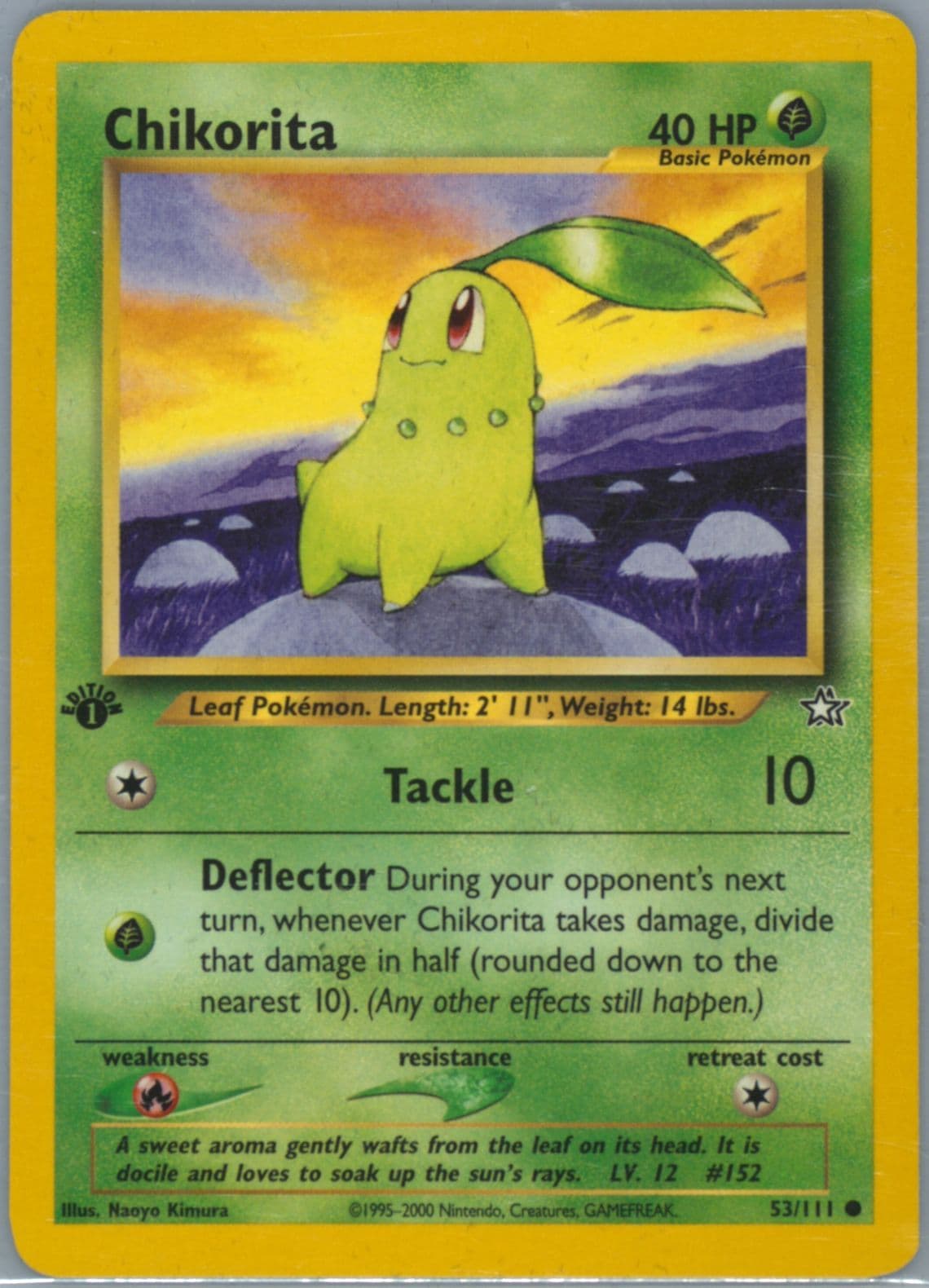 Chikorita (53) 2000 Pokemon Neo Genesis 1st Edition