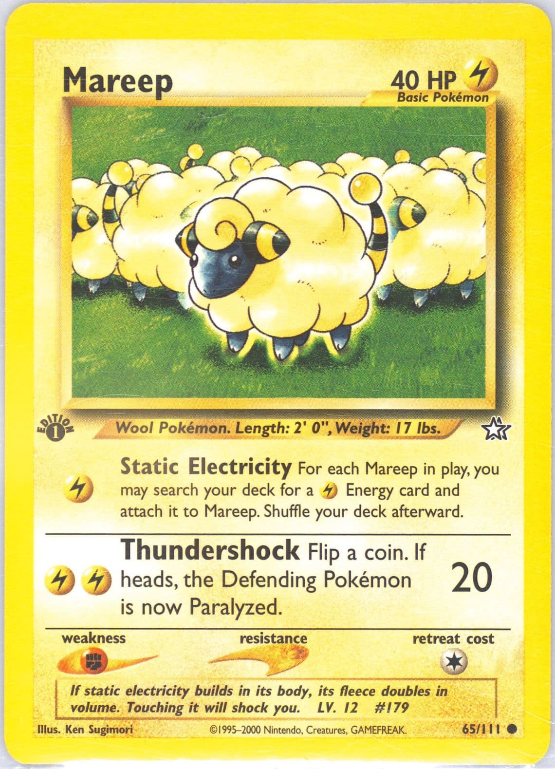 Mareep (65) 2000 Pokemon Neo Genesis 1st Edition