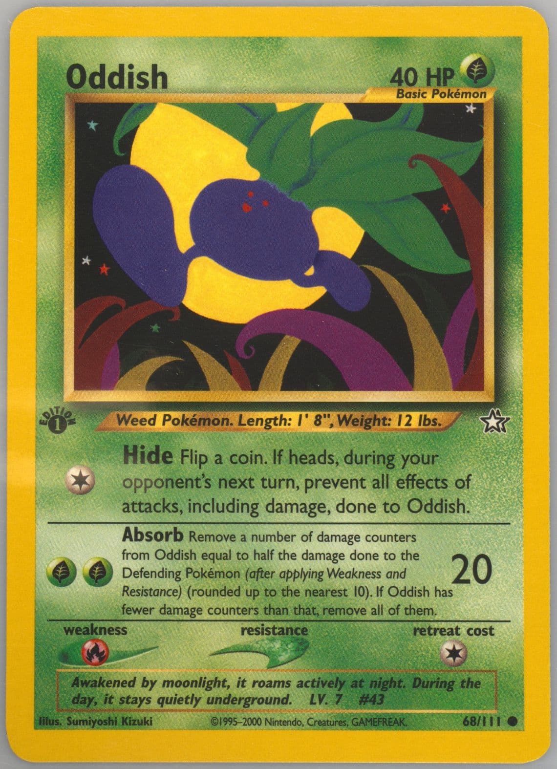Oddish (68) 2000 Pokemon Neo Genesis 1st Edition