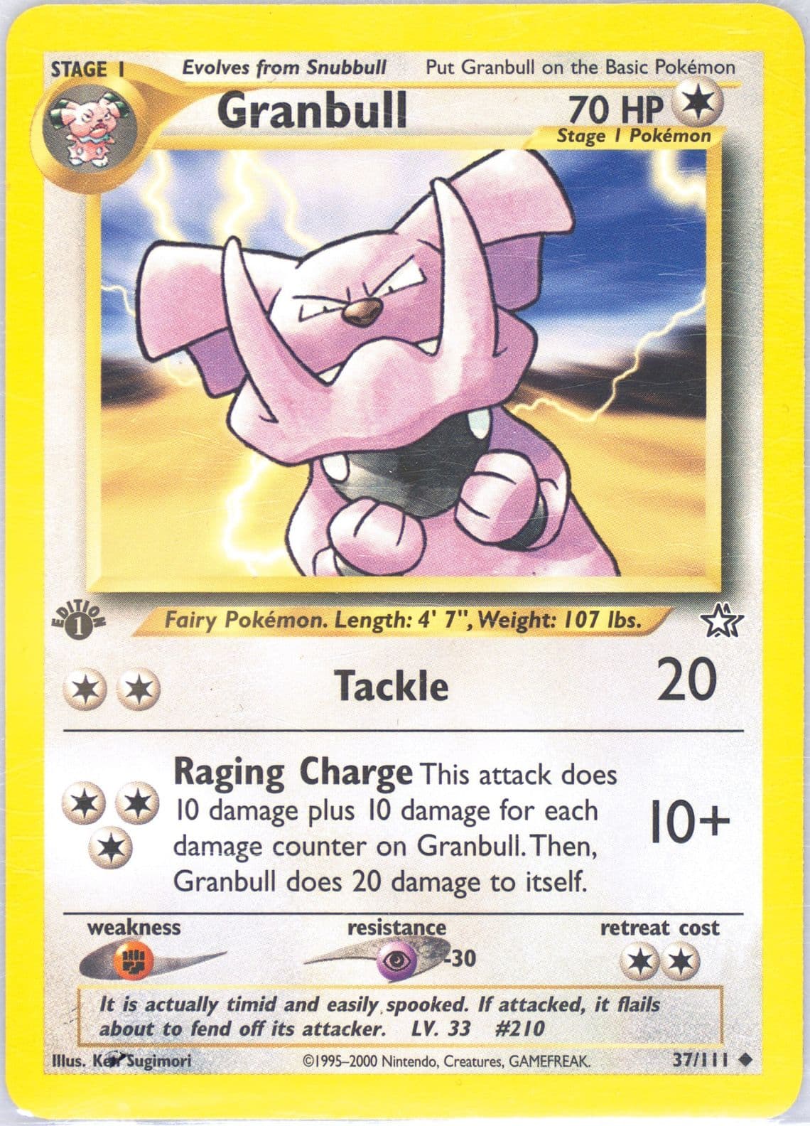 Granbull (37) 2000 Pokemon Neo Genesis 1st Edition