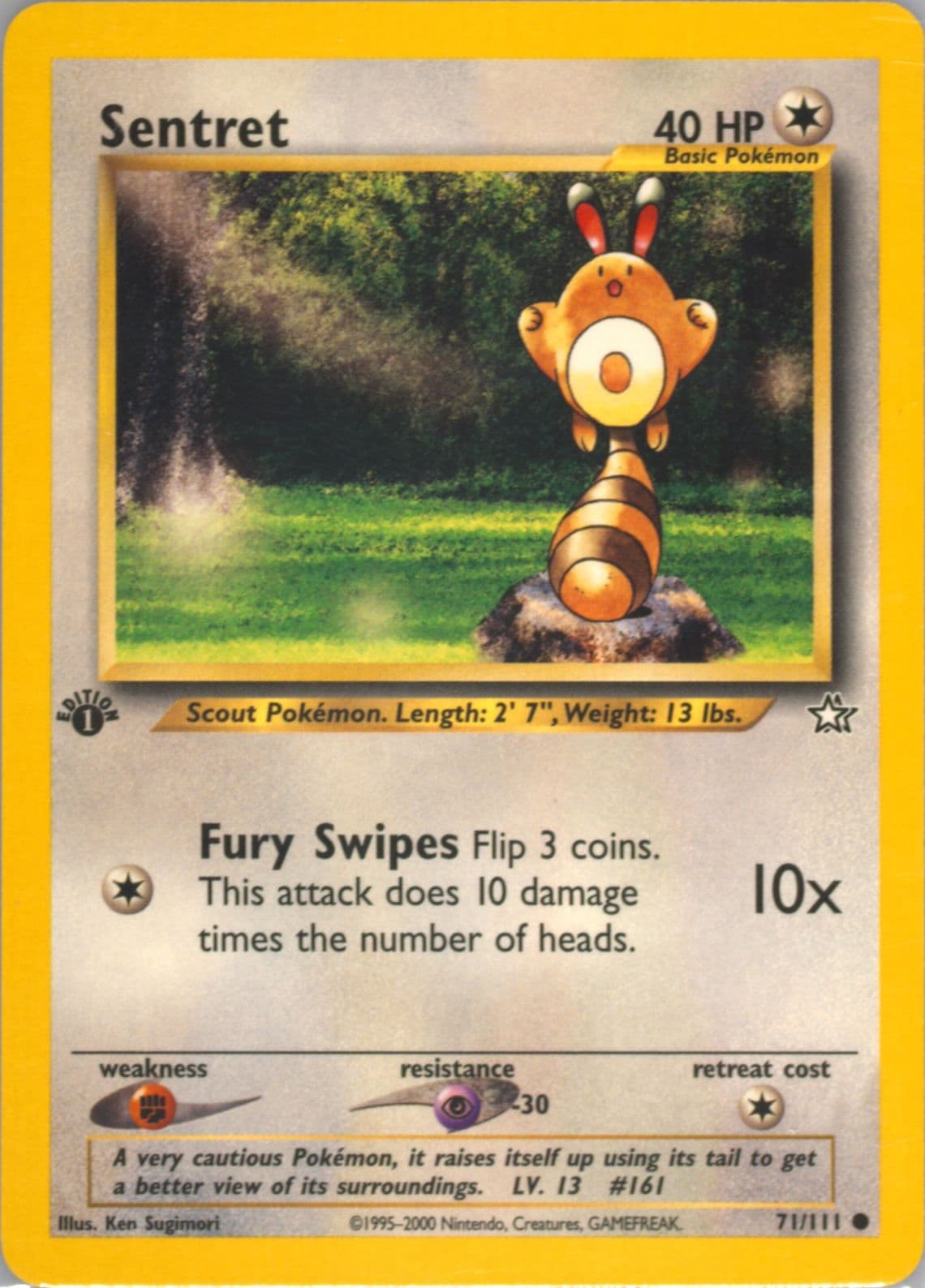 Sentret (71) 2000 Pokemon Neo Genesis 1st Edition