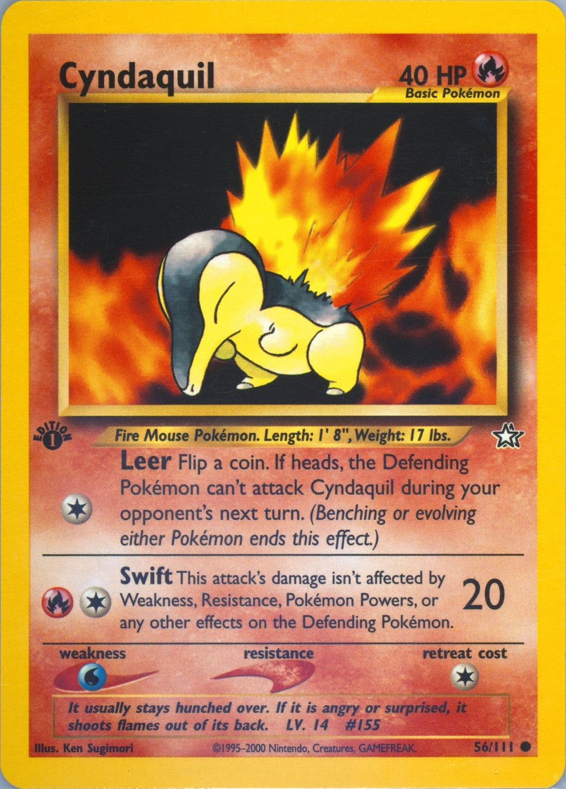 Cyndaquil (56) 2000 Pokemon Neo Genesis 1st Edition