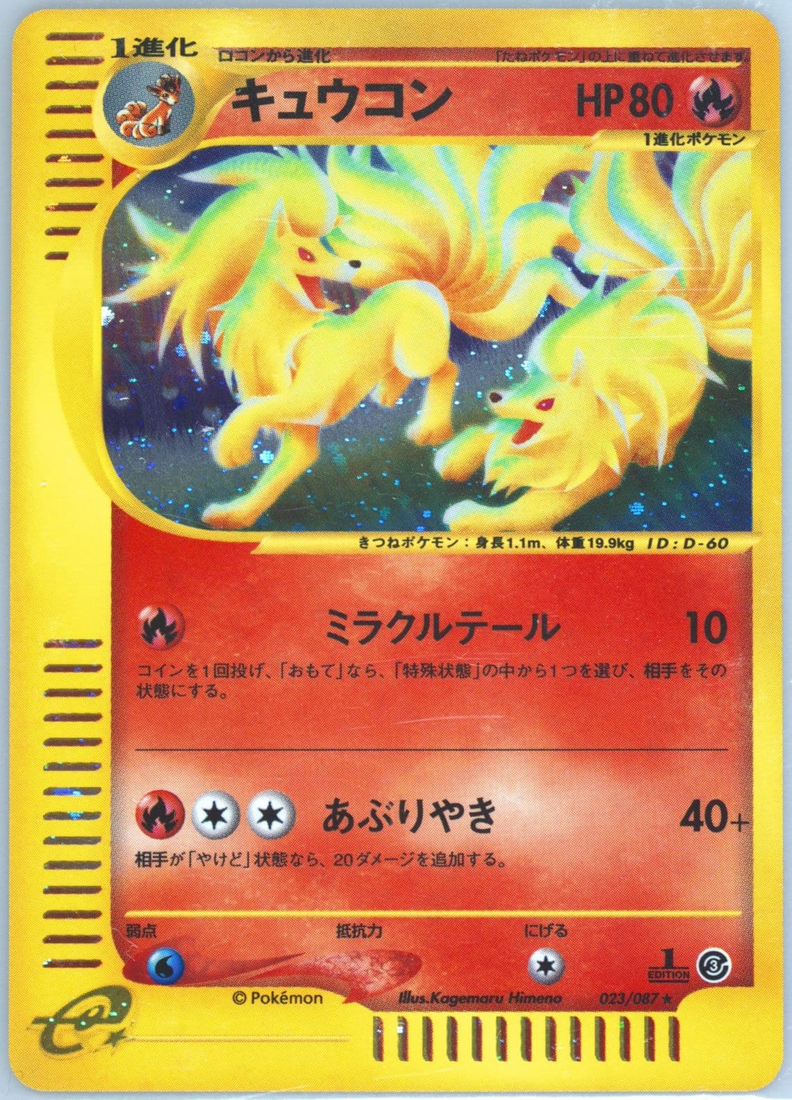 Ninetales-Holo 1st Edition (023) 2002 Pokemon Japanese Wind From the Sea