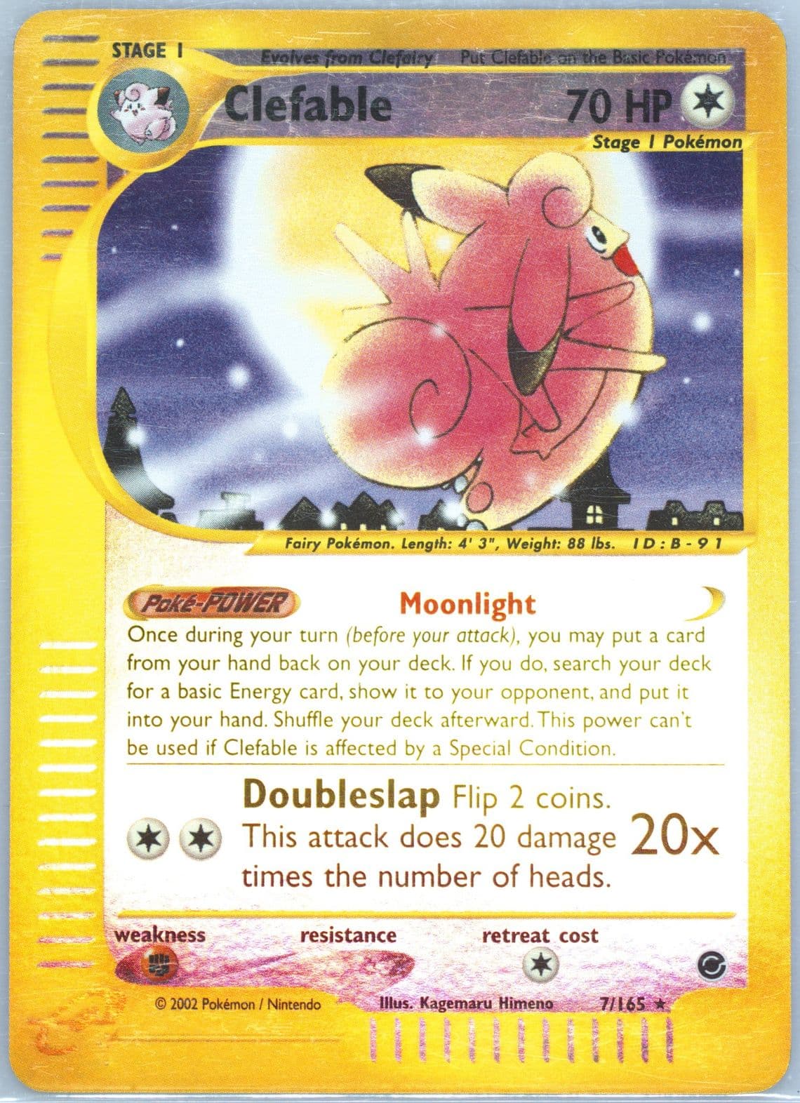Clefable-Reverse Foil (7) 2002 Pokemon Expedition