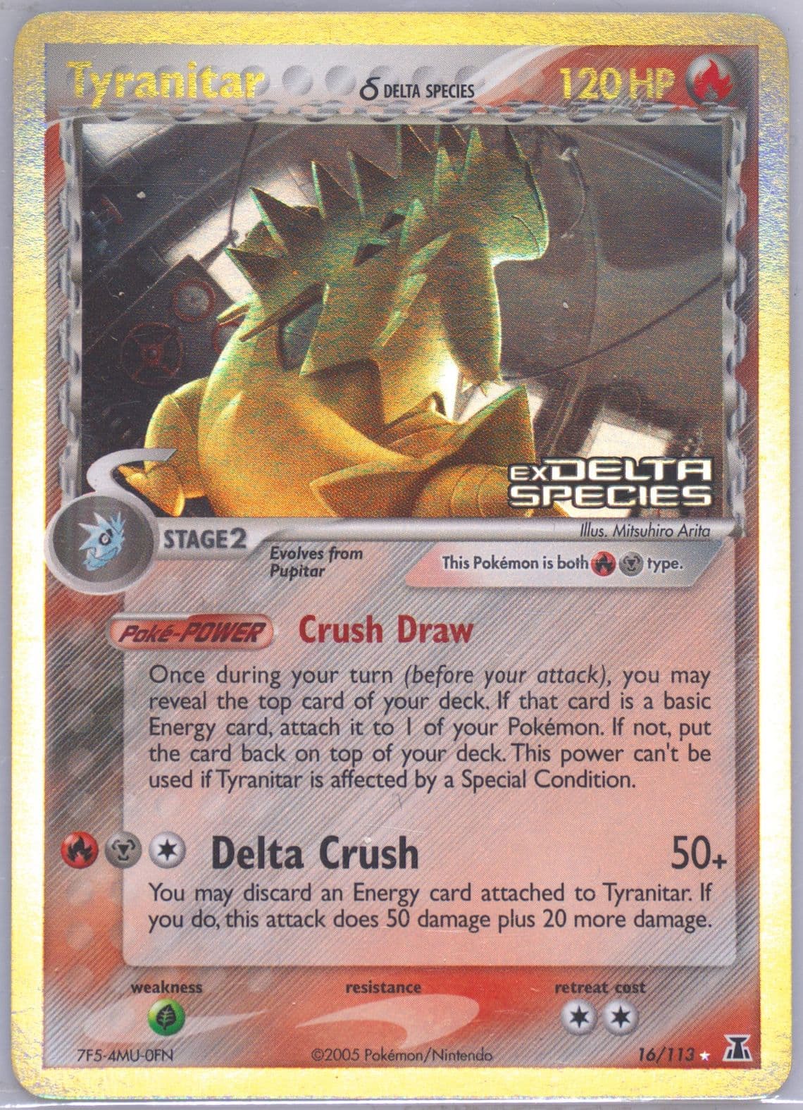 Tyranitar-Reverse Foil (16) 2005 Pokemon EX Delta Species