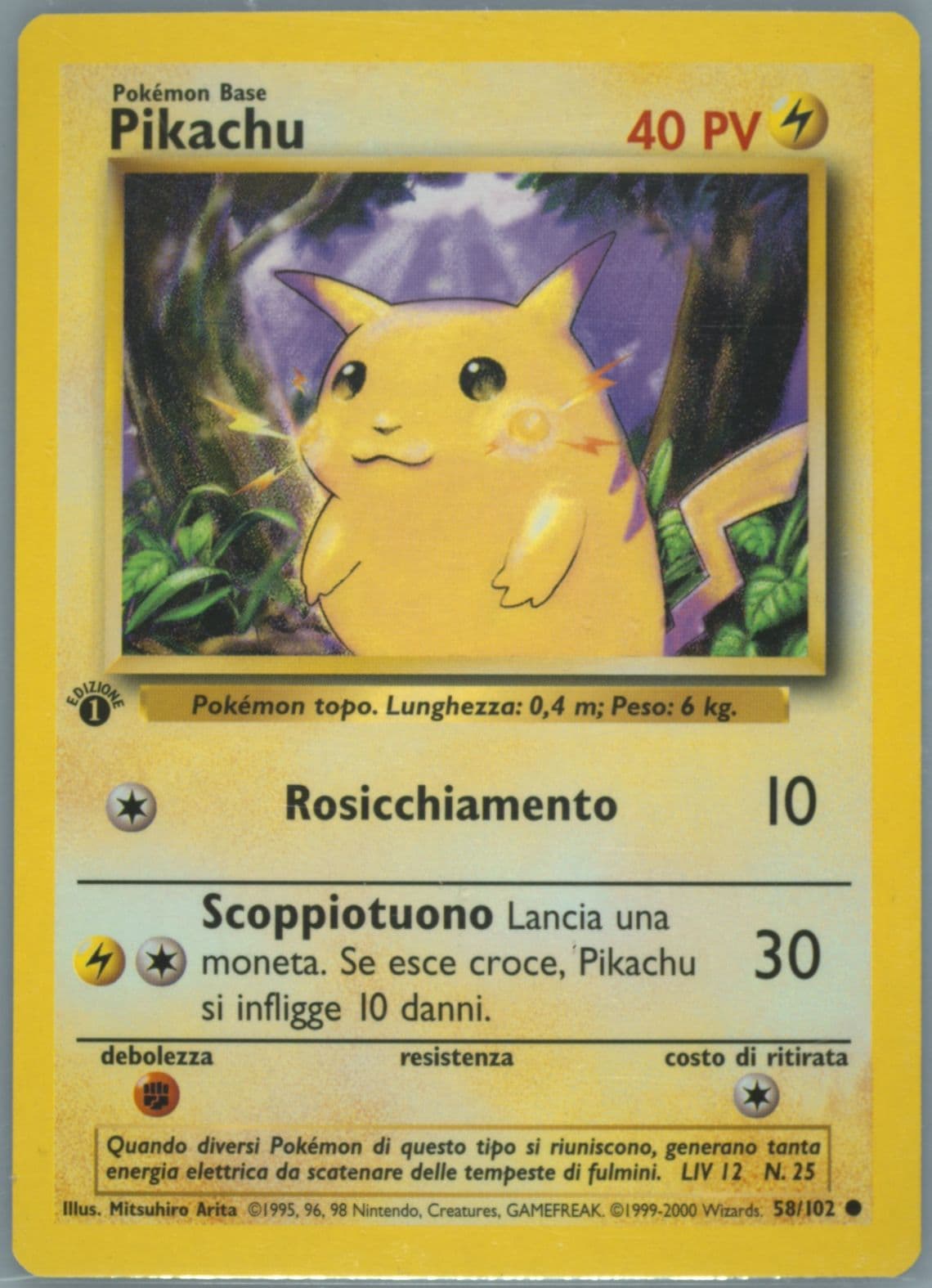 Pikachu 1st Edition-Italian (58) 2000 Pokemon Game