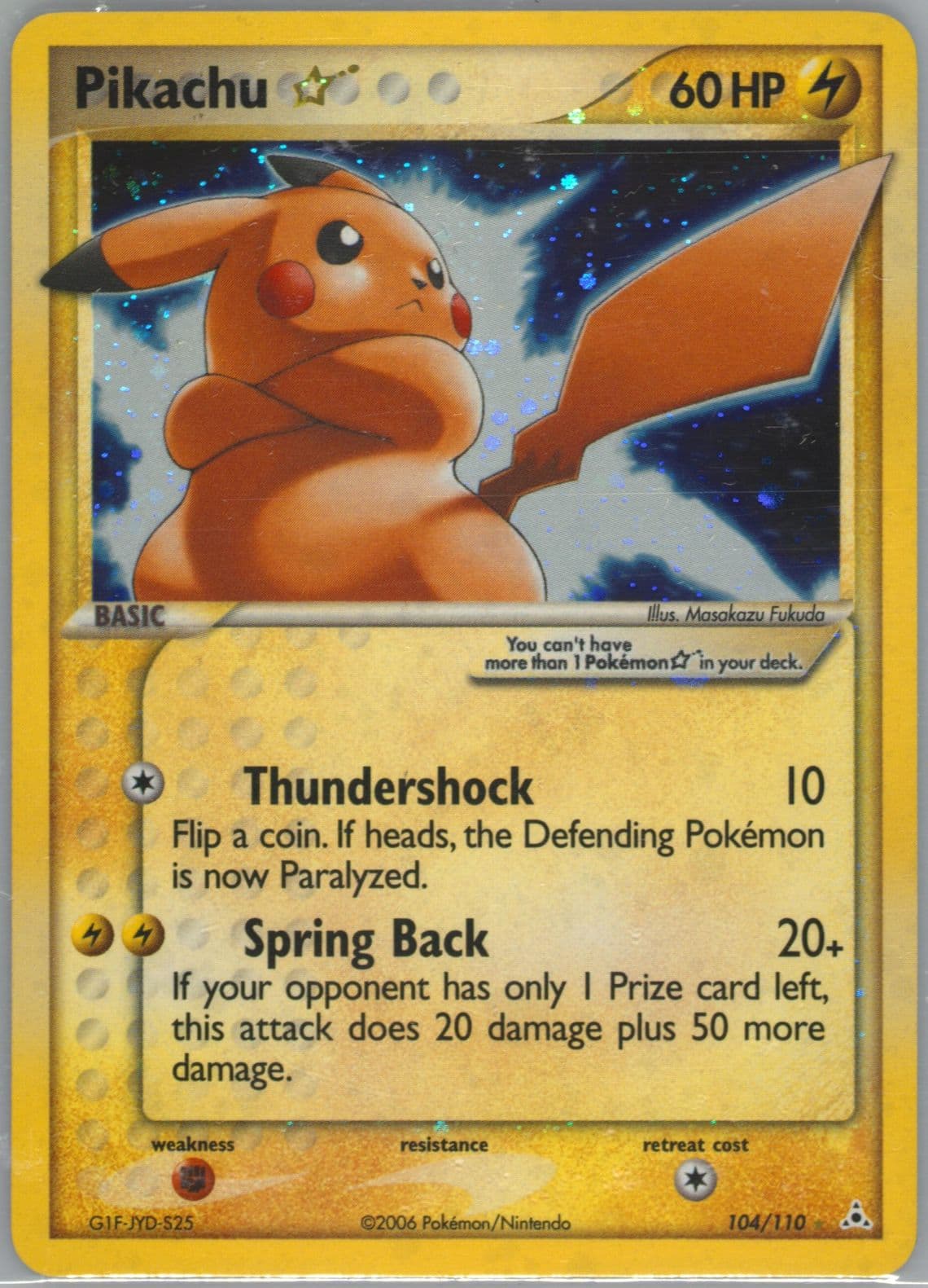 Pikachu-Holo Gold Star (104) 2006 Pokemon EX Holon Phantoms