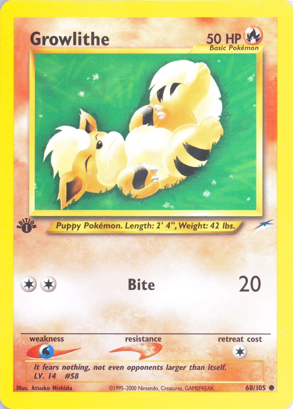 Growlithe 1st Edition (68) 2002 Pokemon Neo Destiny