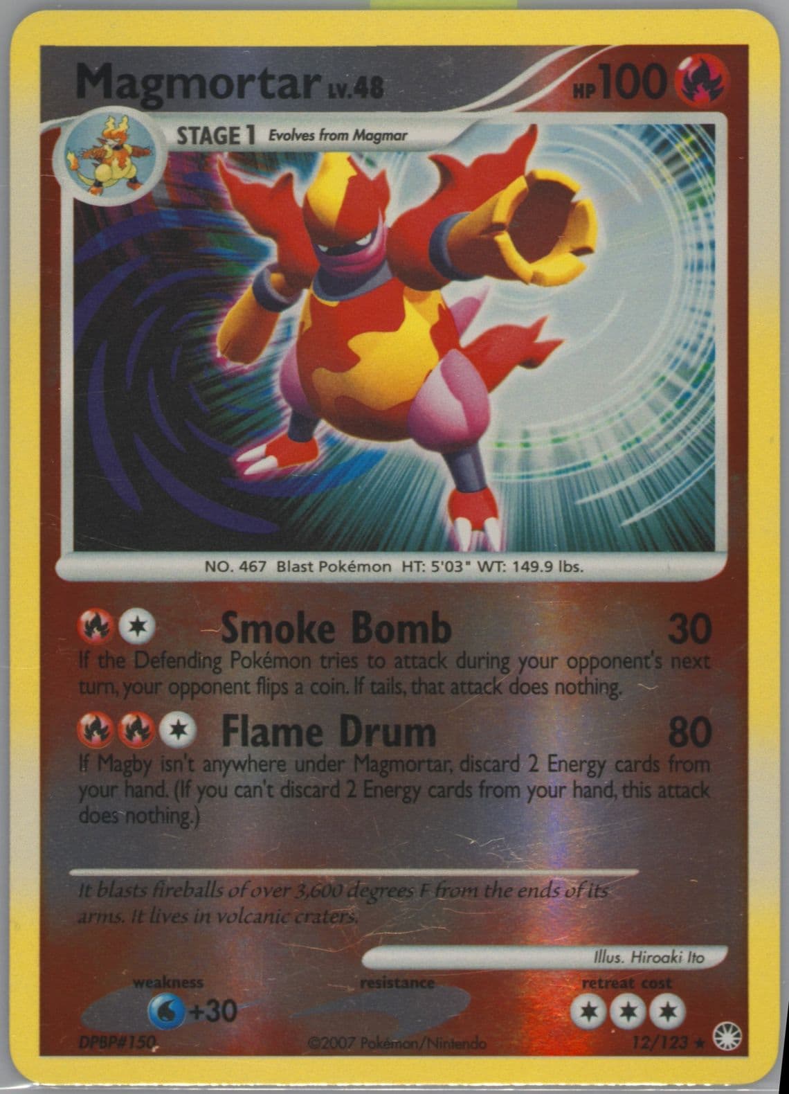Magmortar-Reverse Foil (12) 2007 Pokemon Diamond & Pearl Mysterious Treasures