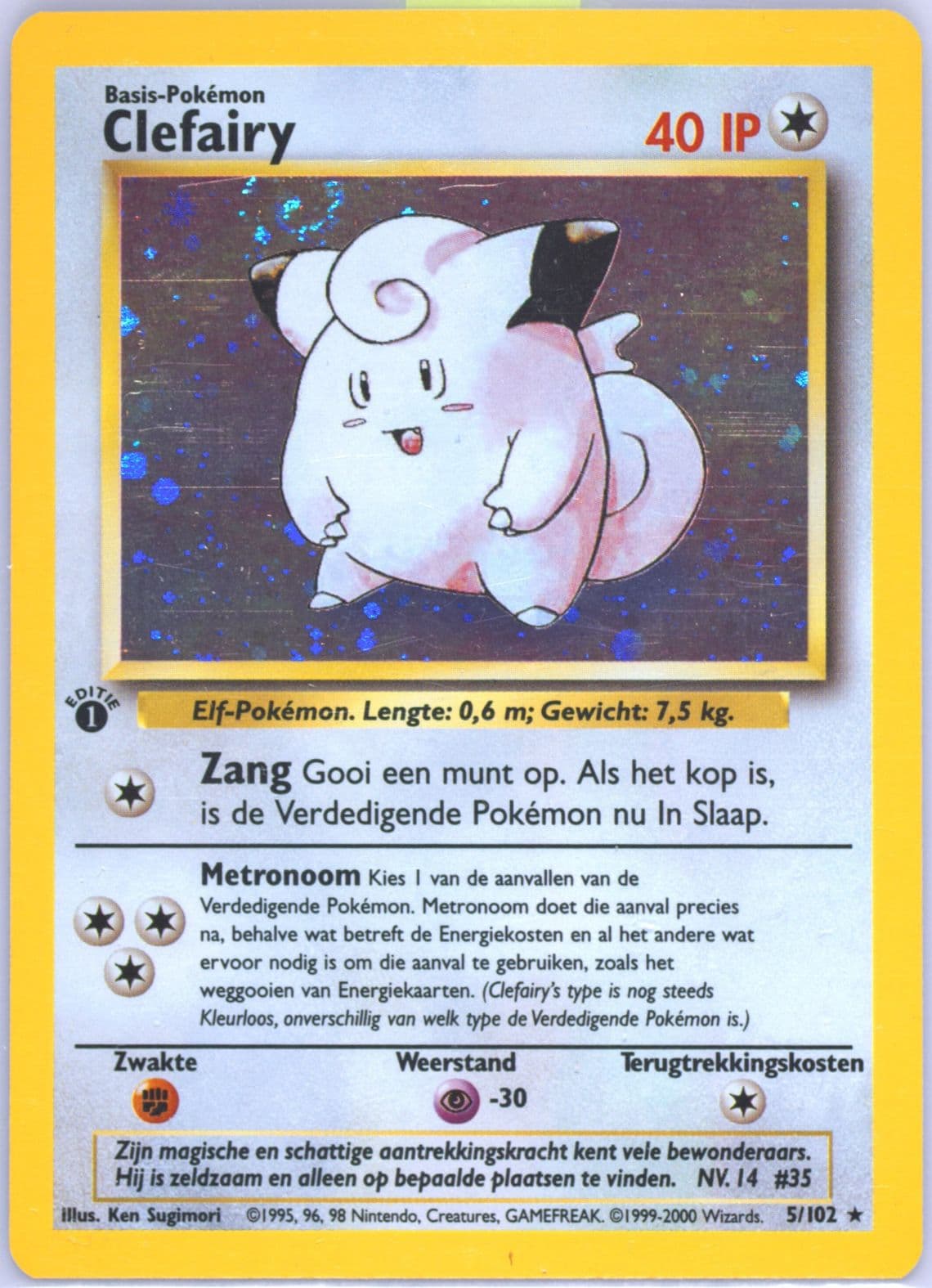Clefairy-Holo 1st Edition (5) 1999 Pokemon Dutch