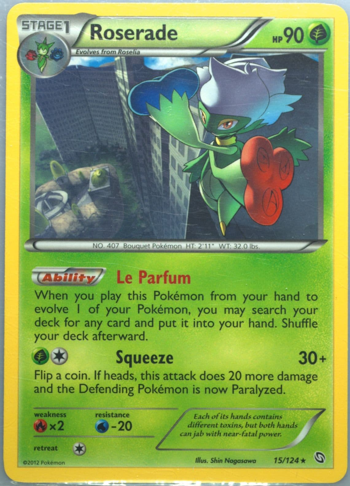 Roserade (15) 2012 Pokemon Black & White Dragons Exalted