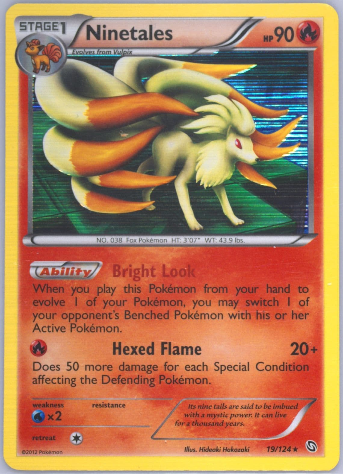 Ninetales-Holo (19) 2012 Pokemon Black & White Dragons Exalted
