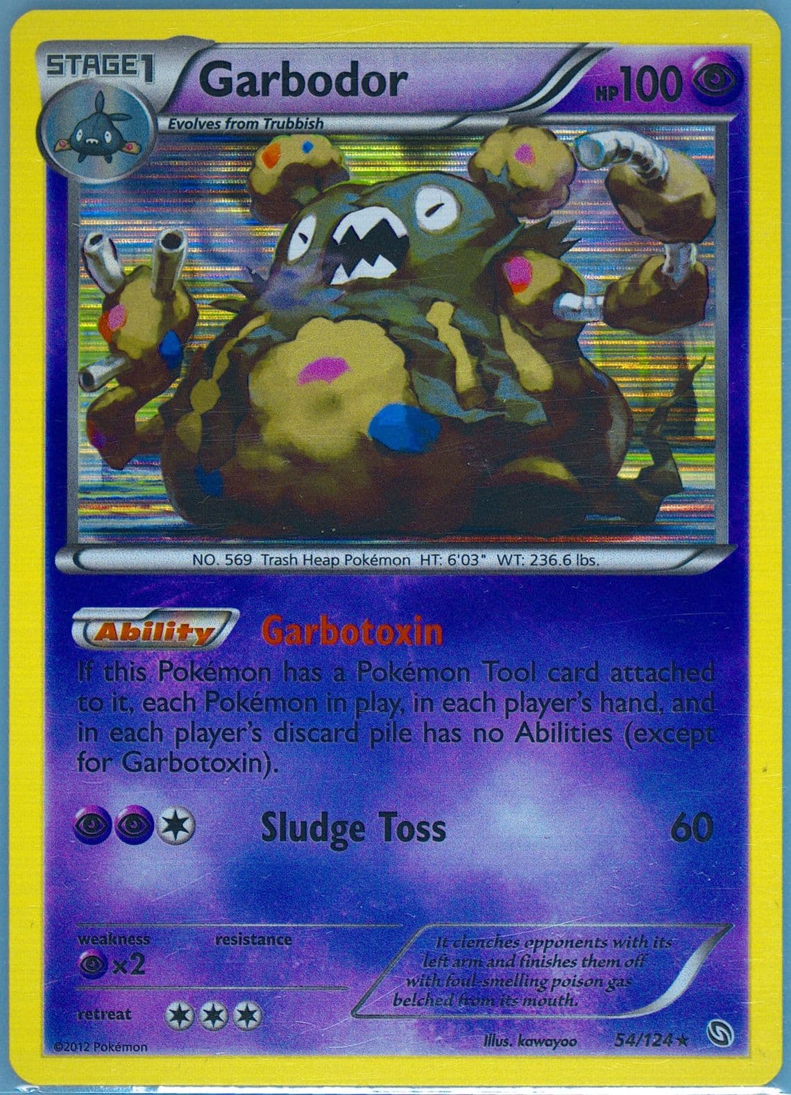 Garbodor-Holo (54) 2012 Pokemon Black & White Dragons Exalted