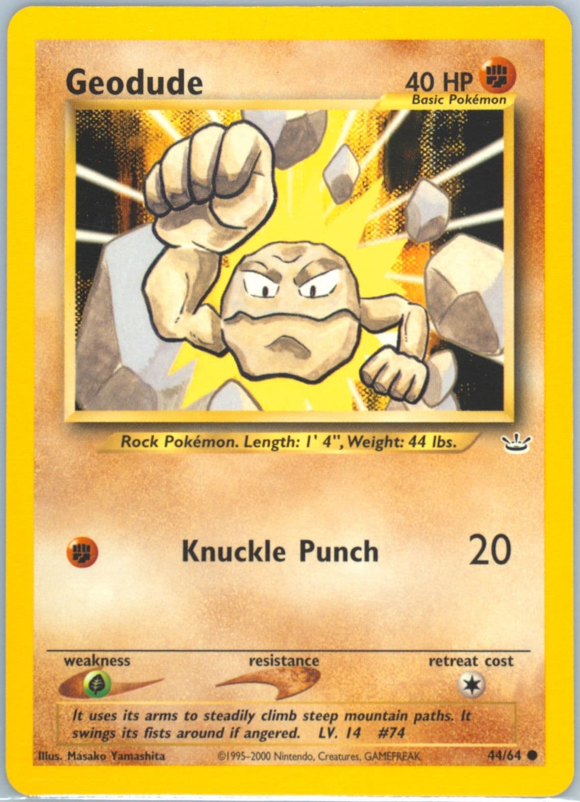 Geodude (44) 2001 Pokemon Neo Revelation